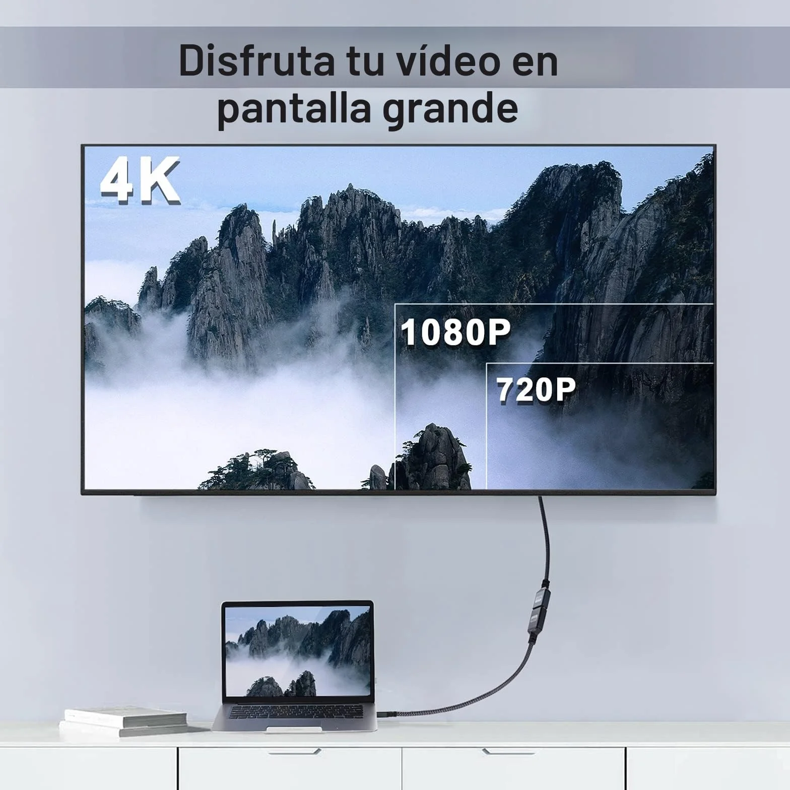 Twozoh - Cable alargador HDMI, Cable HDMI Macho Hembra corto de alta velocidad 3D, 4K@60Hz, 1080P (30CM)