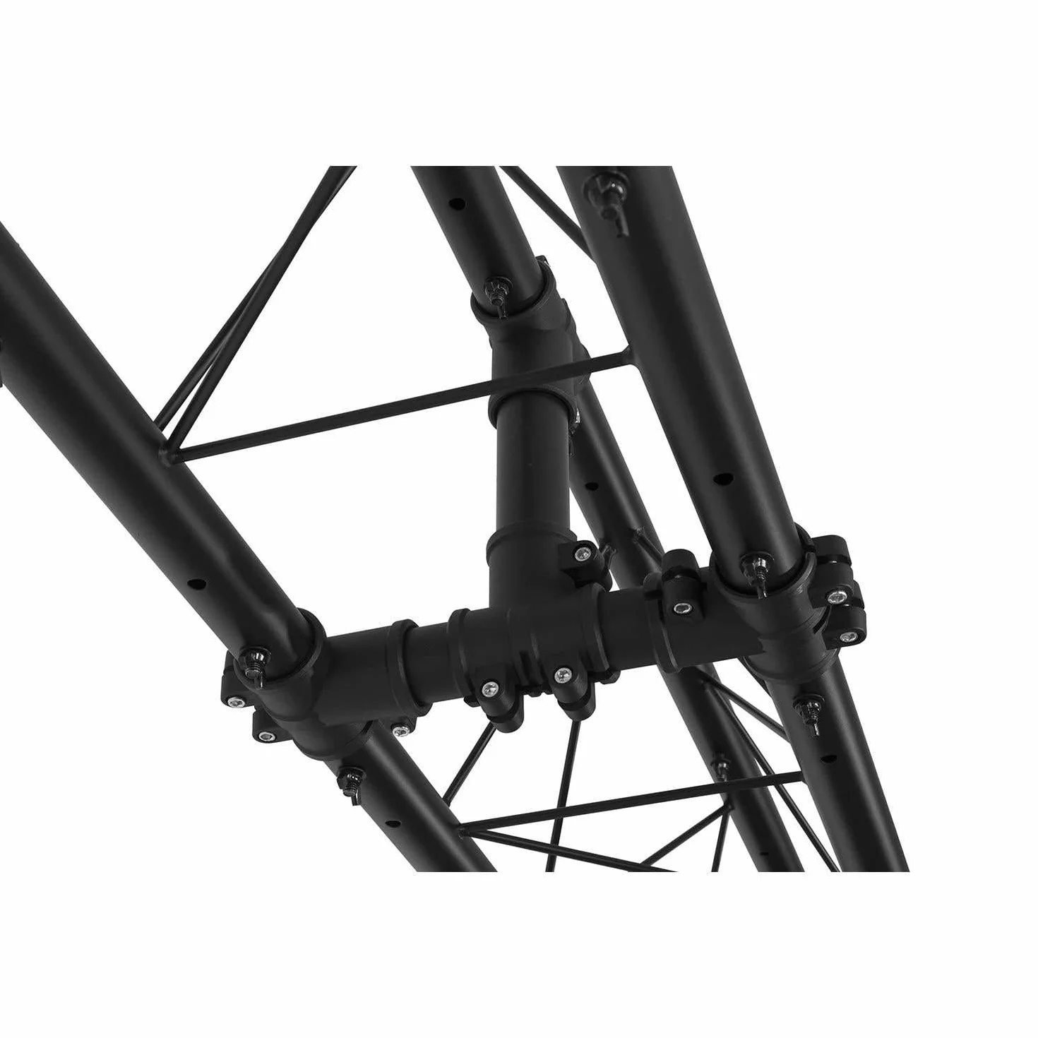 Beamz LB100T Puente de luces con truss y 2 soportes, sistema de truss móvil de 100 kg máx., juego completo de soportes para DJ, 2x truss de 3 puntos de 1,5 m, 2x trípode de 4 m de altura máx. negro