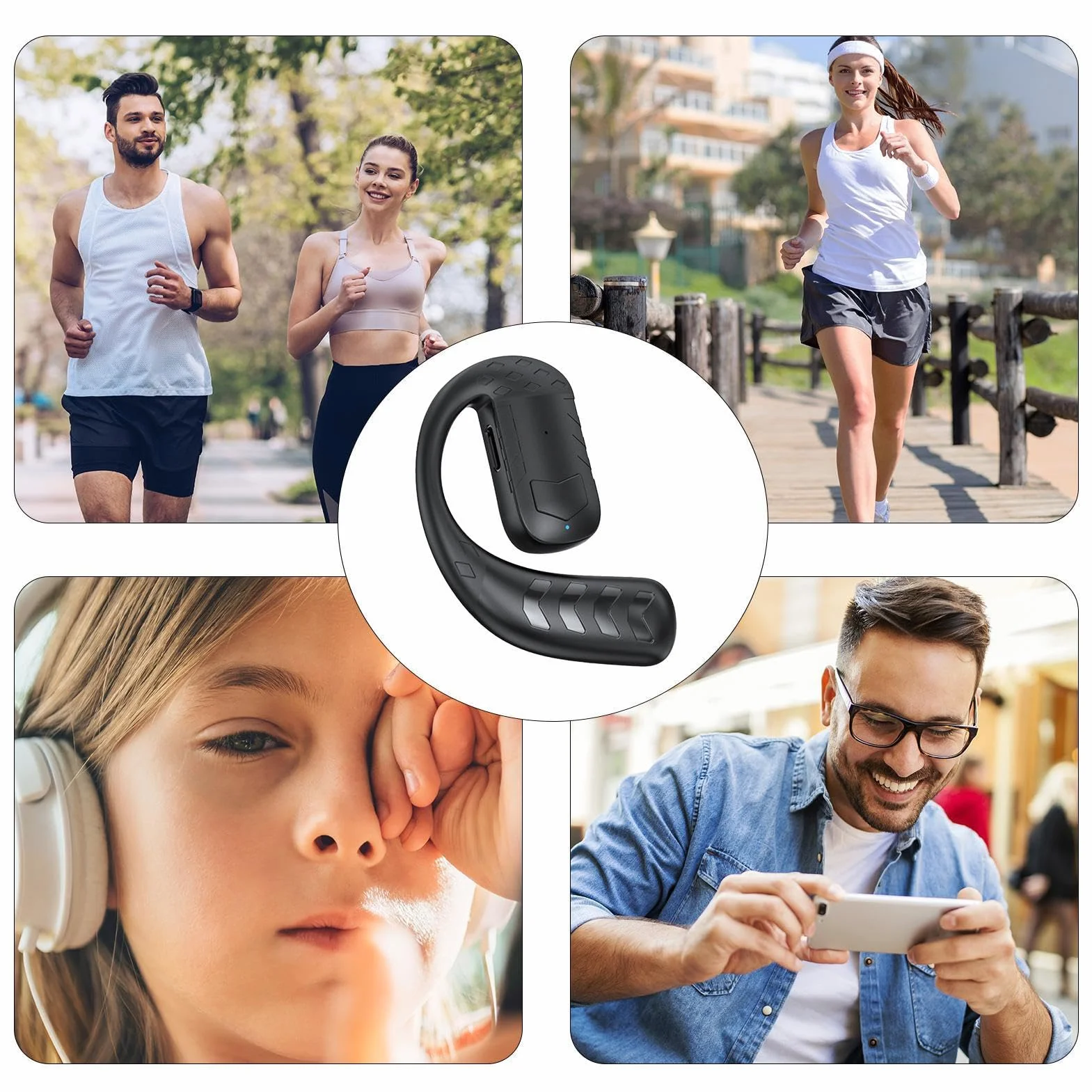 Auriculares De Un Solo Oído - Auricular Mono, Auriculares con Cancelación De Ruido | Llamadas con Auriculares Internos, Auriculares con Reducción De Ruido, Ideales para Llamadas Co