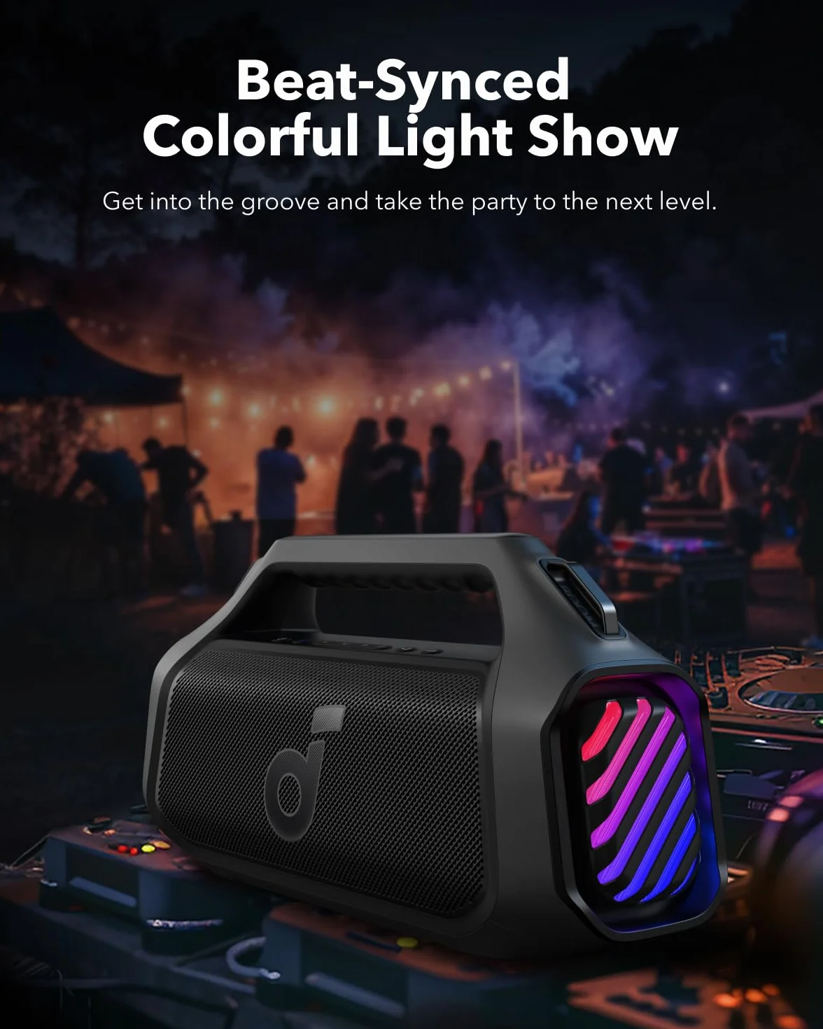 Soundcore Boom 2 Plus Altavoz Bluetooth Potente 140 W 2+2 Canales Estéreo BassUp 2.0 IPX7 Flotante RGB