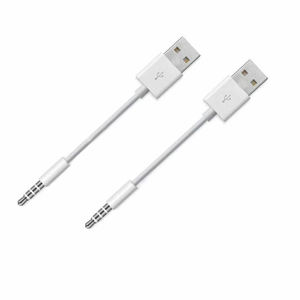 Cable de carga para iPod Shuffle Cable USB de sincronización de datos 3,5 mm macho AUX macho a USB Cable adaptador para iPod Shuffle 3nd 4 5th 6th