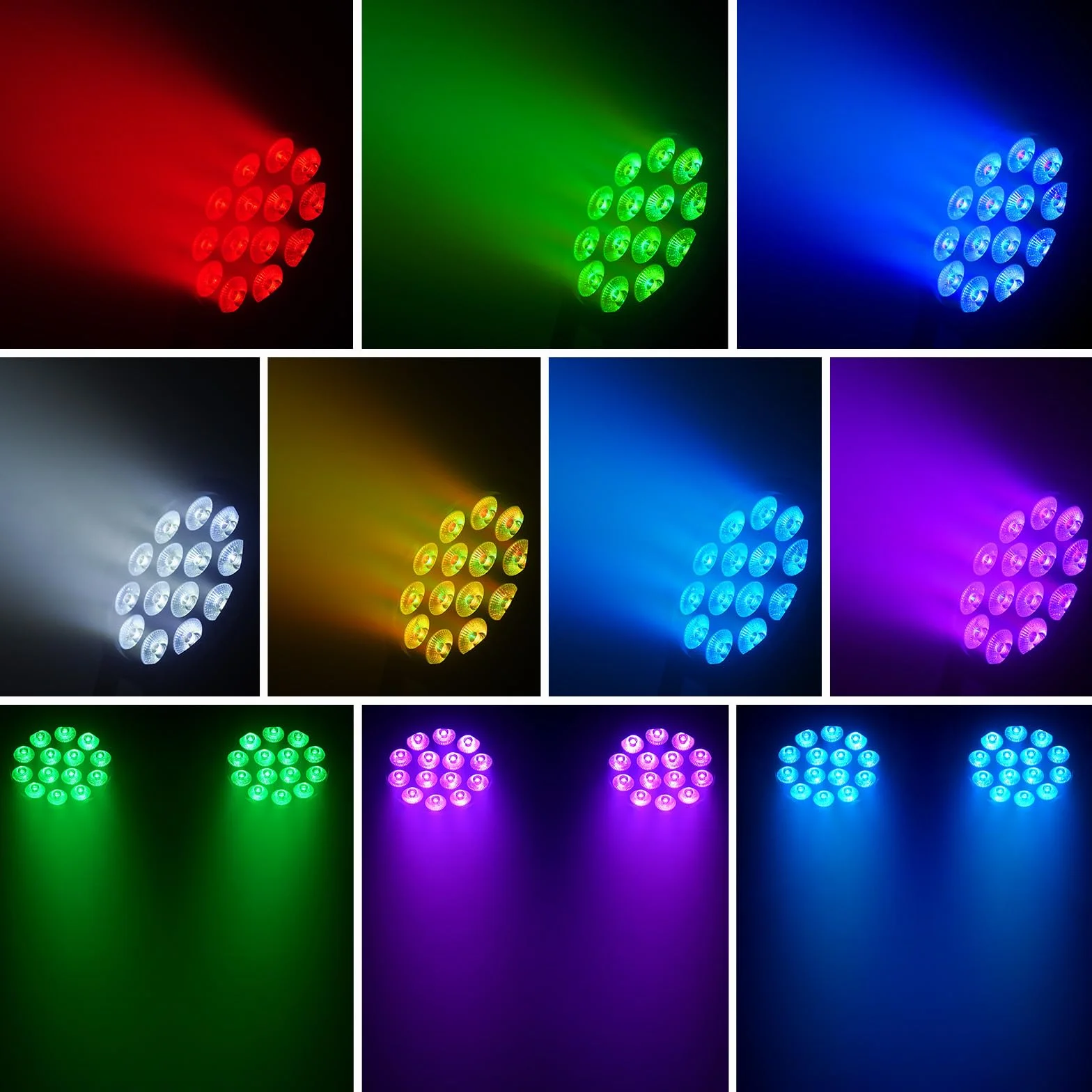 4 Unidades de 14 x 6 W LED PAR Luz, 4 en 1 RGBW Disco Fiesta Etapa Luces con Control Remoto 4/8 CH Master-Slave Autopropulsado por Spotlight Adecuado para Festivales Club DJ Escena Boda