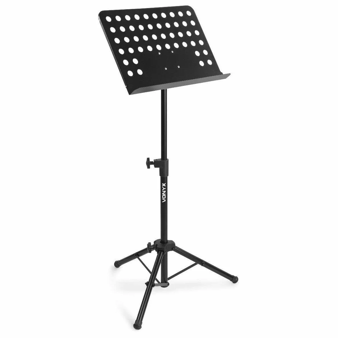 VONYX MSS01 Atril para músicos e interpretes ajustable en altura e inclinación de la bandeja, base de 3 patas, fabricación robusta y ligero, perfecto para músicos e Intérpretes, tamaño grande.
