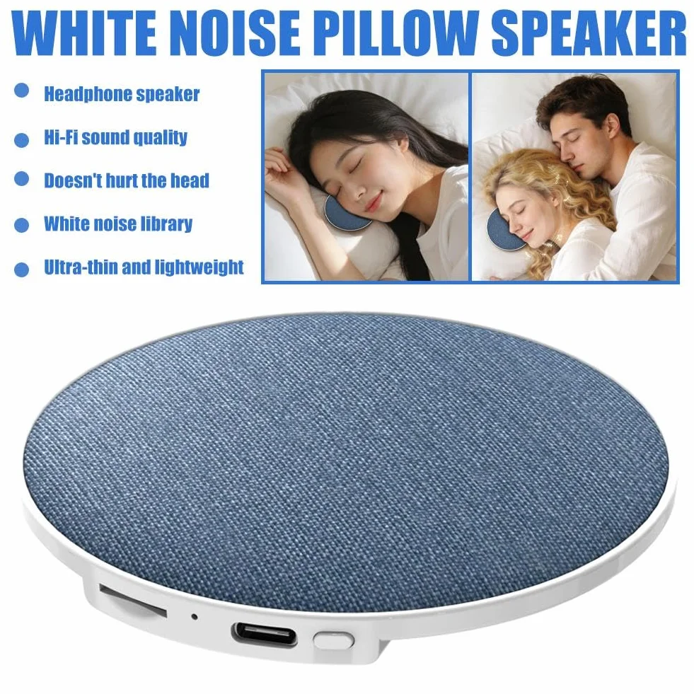 Altavoz inalámbrico para dormir debajo de la almohada, ruido blanco, temporizador