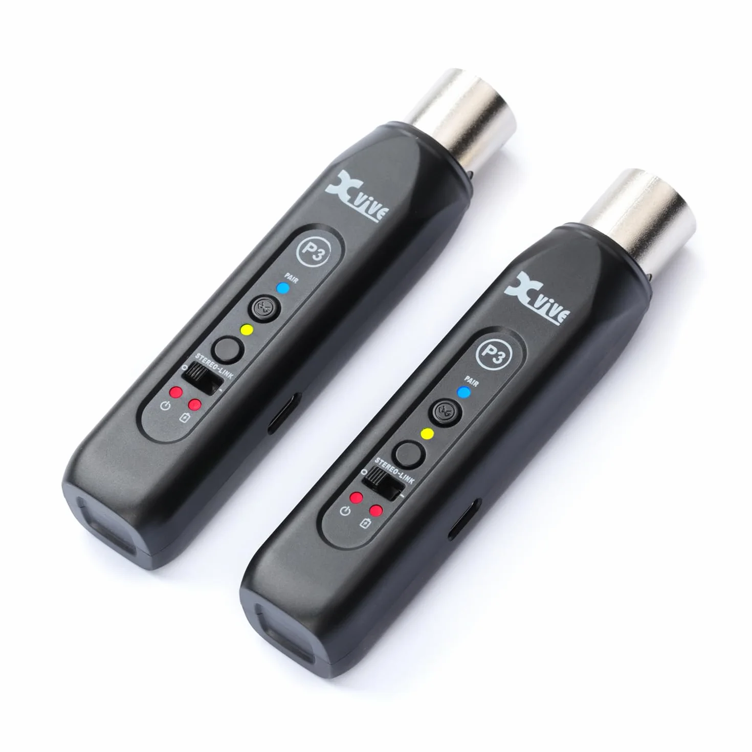 Xvive P3D Pack de 2 receptores Bluetooth P3 para mesas de Mezclas o PA