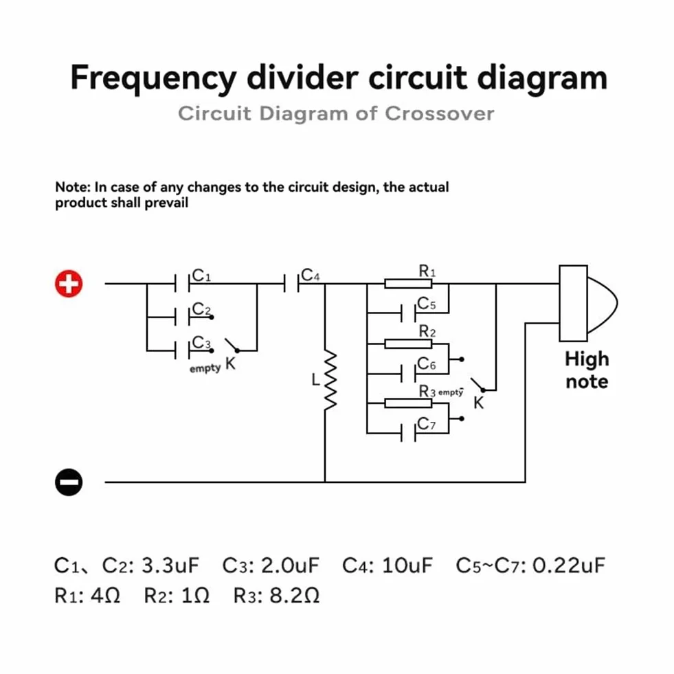 Divisor de Frecuencia para Altavoces Hi-Fi, Filtro de Cruce de Audio Tweeter Puro