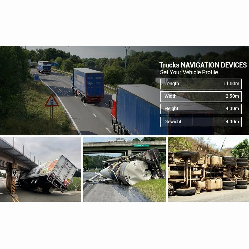 Sistema de navegación GPS de 9 pulgadas para conductores comerciales de automóviles y camiones con mapas europeos 2024, pantalla táctil de 800 x 480, 8 G + 256 m, guía de asistencia