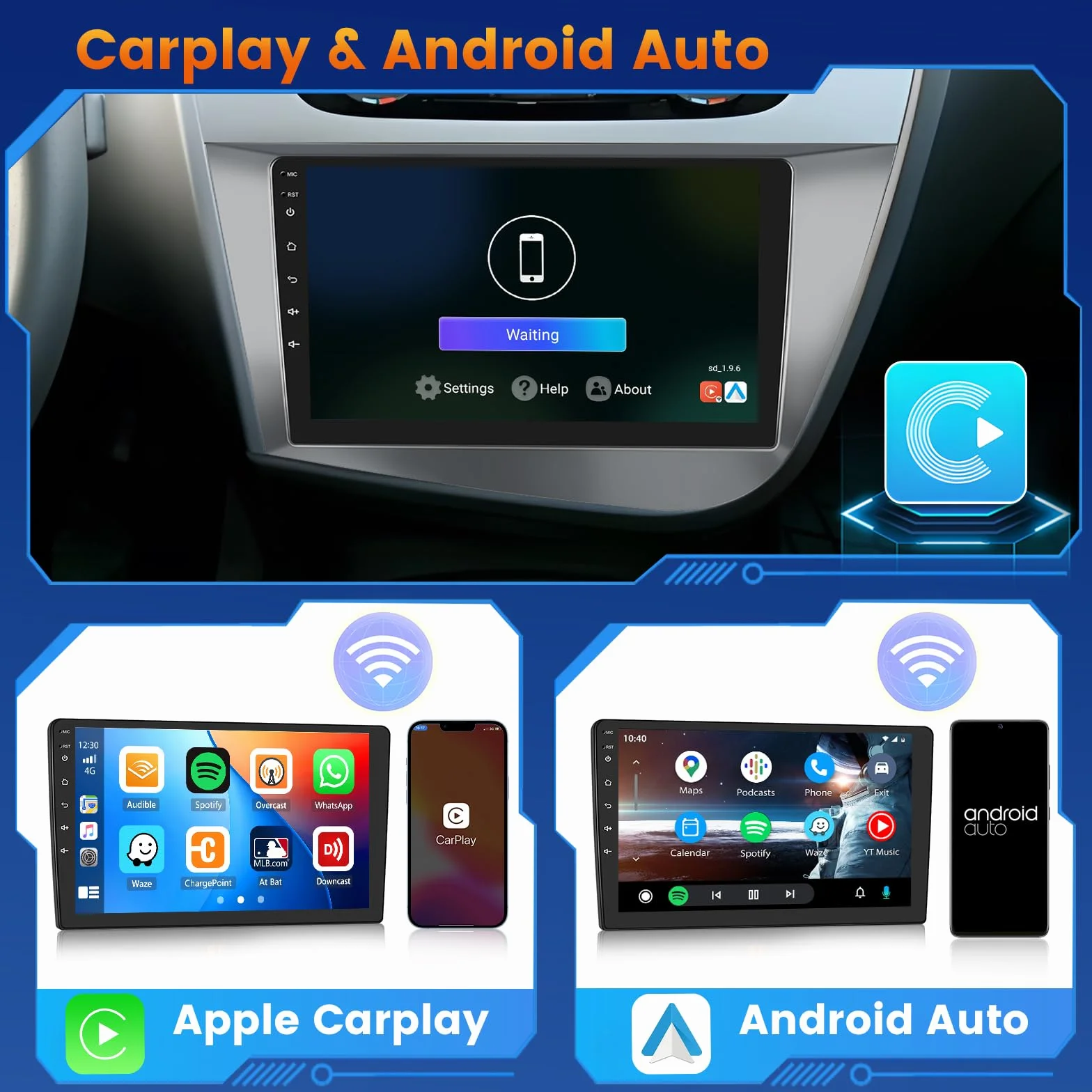 Inefala Radio Coche 2 DIN Android 15 2+64GB para Seat Leon MK2 2005-2012, Radio Coche Bluetooth con Pantalla 9 Pulgadas CarPlay sin Cables y Android Auto GPS WiFi FM/RDS SWC USB Cámara Trasera Mic