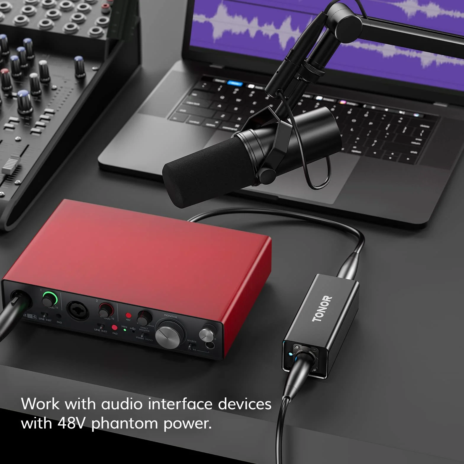 TONOR Preamplificador de Refuerzo de Micrófono XLR, para Microfono Dinamicos Shure SM7B, Booster de Micrófono, Reducción de Ruido para Estudio, Podcast, Streaming, Grabación, TA20