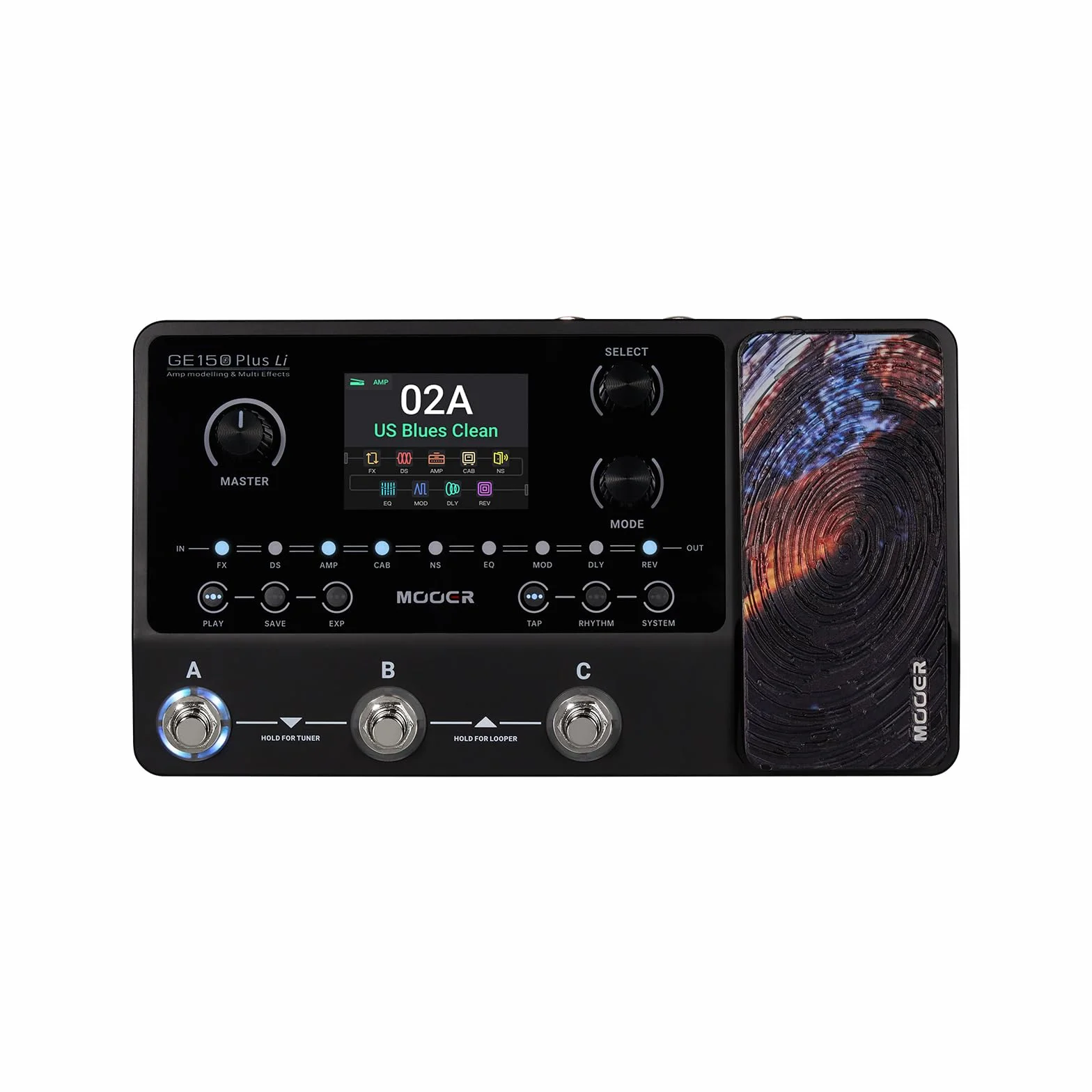 Mooer GE150 Plus Li Multi Effects Pedal, con batería