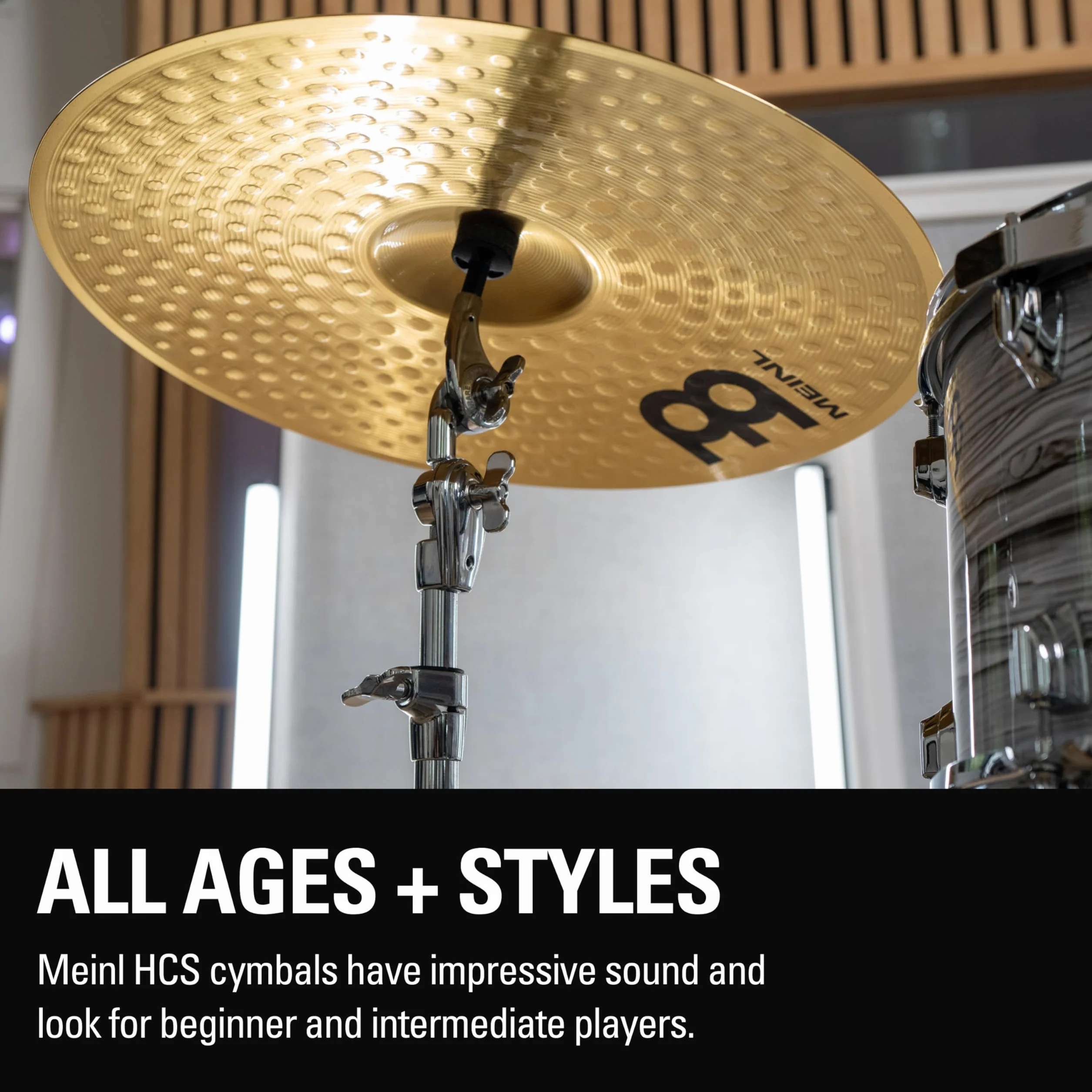 Meinl Cymbals HCS Complete Cymbal Set Pack - Juego de Platillos de Batería con 14 pulgadas Hihats, 16 Crash y 20 Ride – Latón, Acabado Tradicional (HCS141620)
