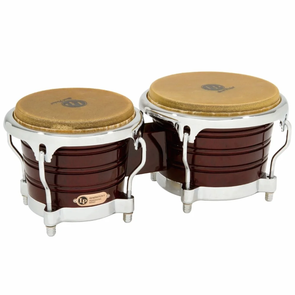 LP Generation II - Bongos de madera, color oscura, 7 1/4" y 8 5/8"