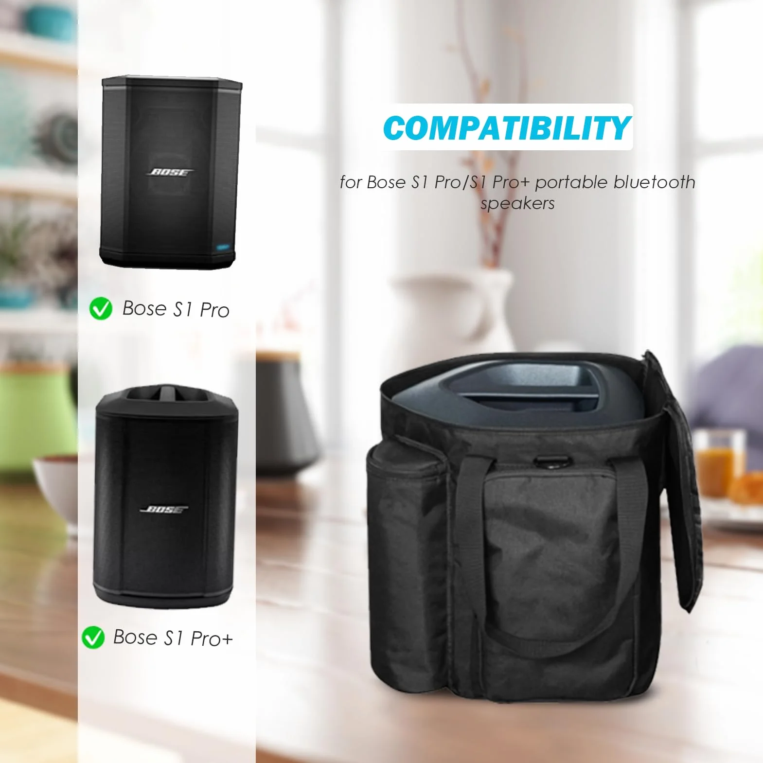 Estuche de Viaje para Bose S1 Pro/S1 Pro+, Altavoz Bluetooth Bolsa de Transporte Suave e Impermeable con Correa para el Hombro, Bolsa de Almacenamiento para Bose S1 Pro S1 Pro