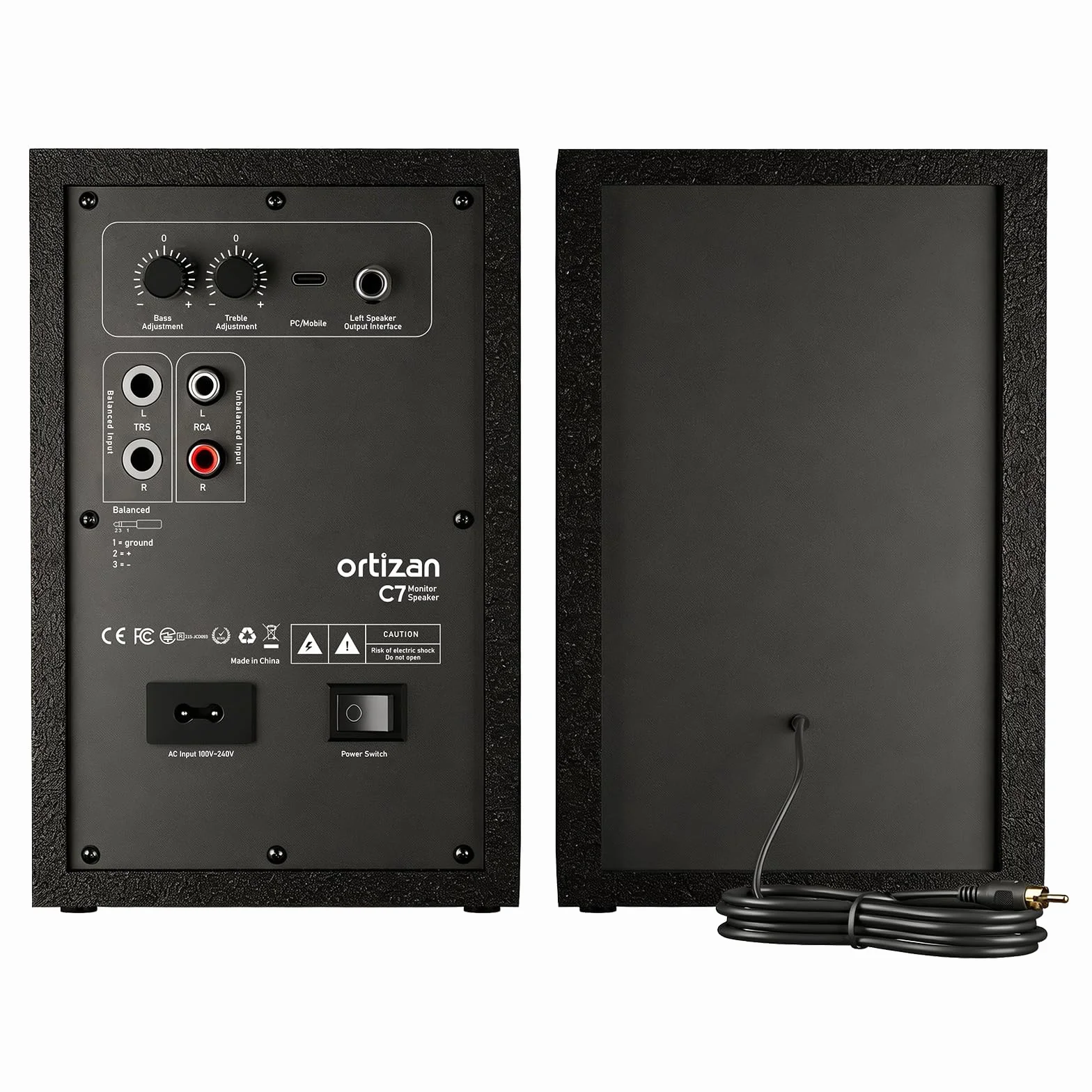 Ortizan C7 Studio Monitors Altavoces con Bluetooth para computadora, Color Negro