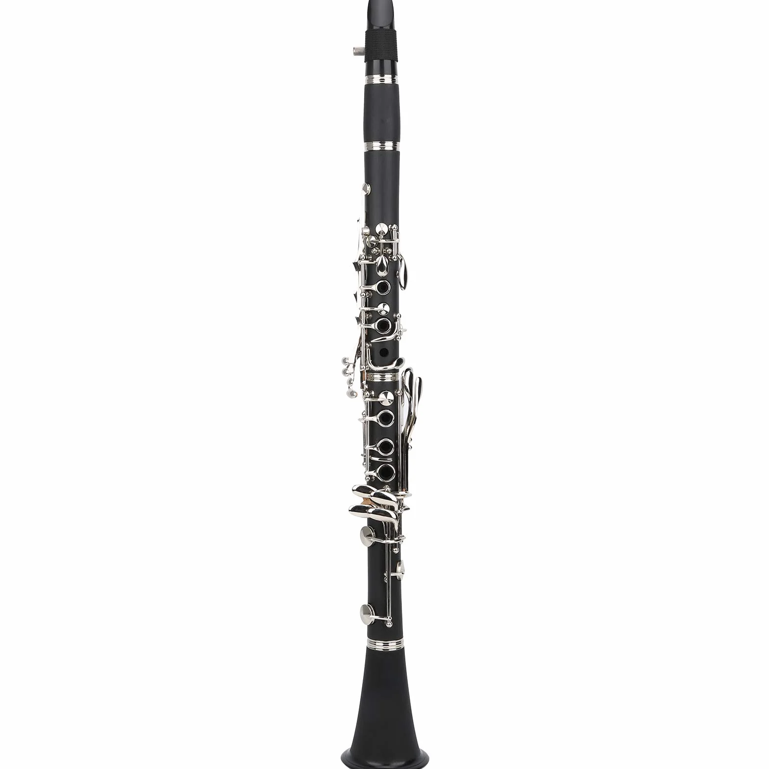 Clarinete para principiantes, madera de larga duración con paño de limpieza Clarinete para llave en Sib, para principiantes Niños(black)