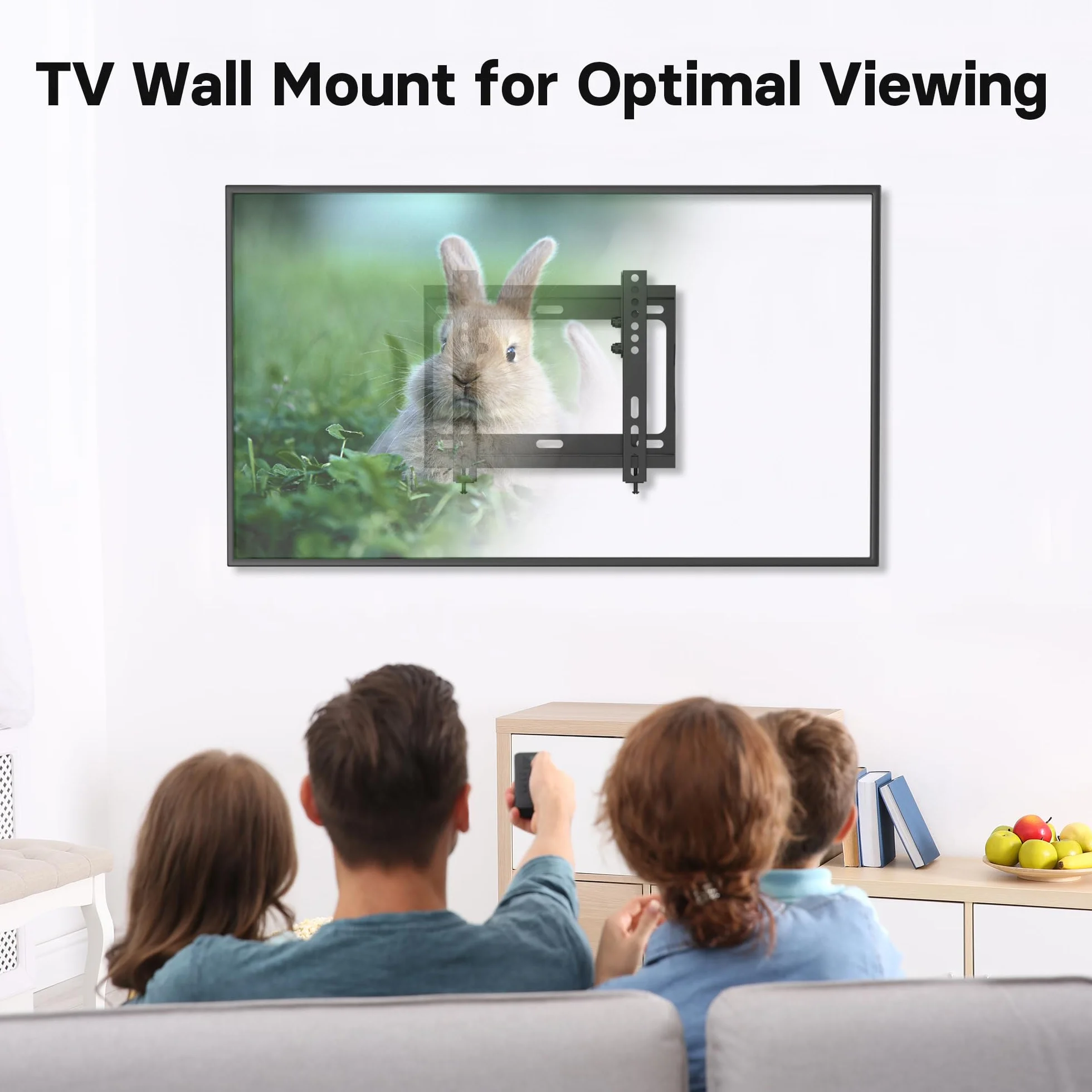 BONTEC Soporte TV Pared Inclinable Ultrafino para 17-45 Pulgadas LED/LCD/OLED Plasma, Máx 30 kg, VESA 200x200mm