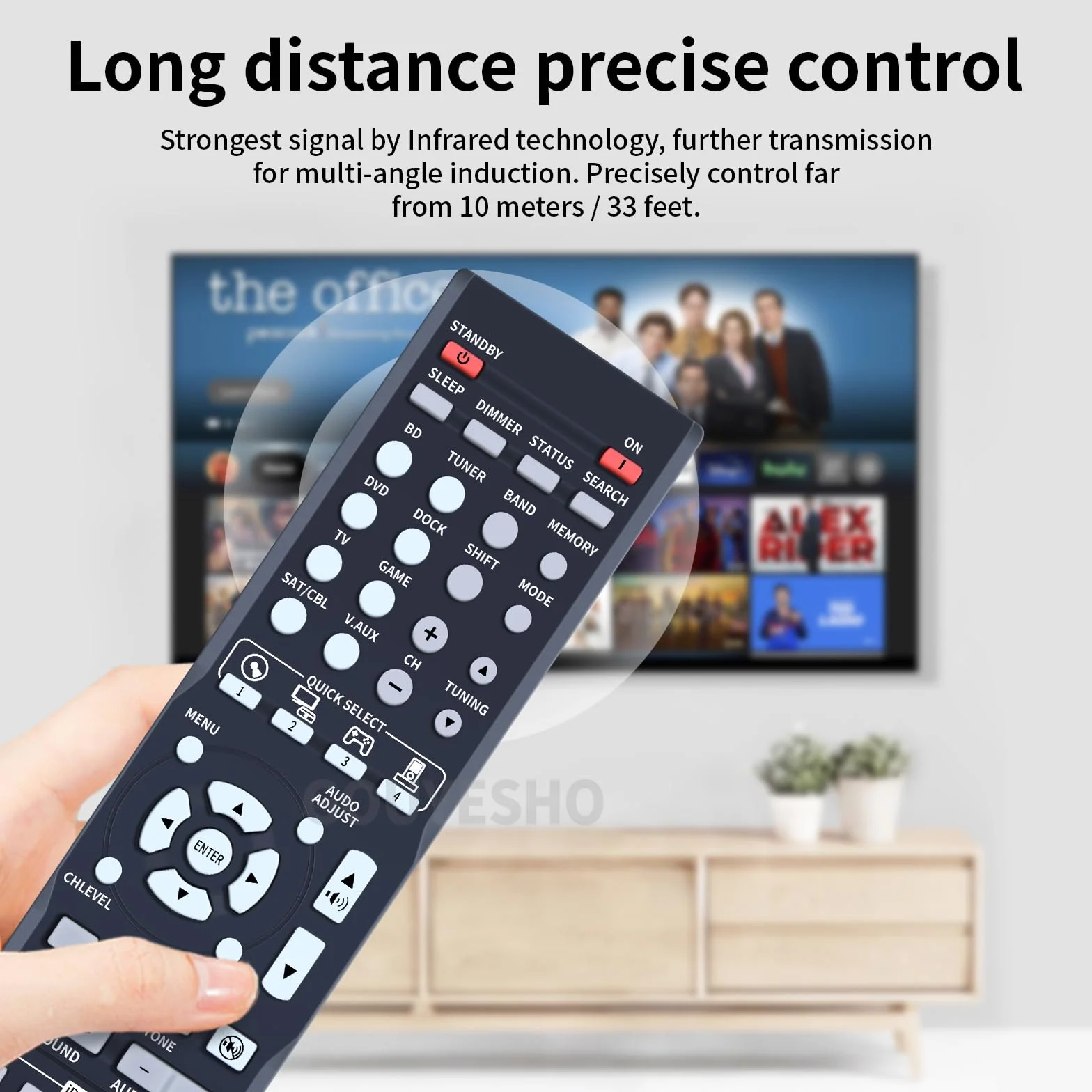 Mando a Distancia RC-1158 Apto para Receptor Surround Denon AV AVR-1311 AVR-1312 AVR1312 RC1158 DHT-1312BA DHT-1312XP DHT1312XP Mando a Distancia de Repuesto