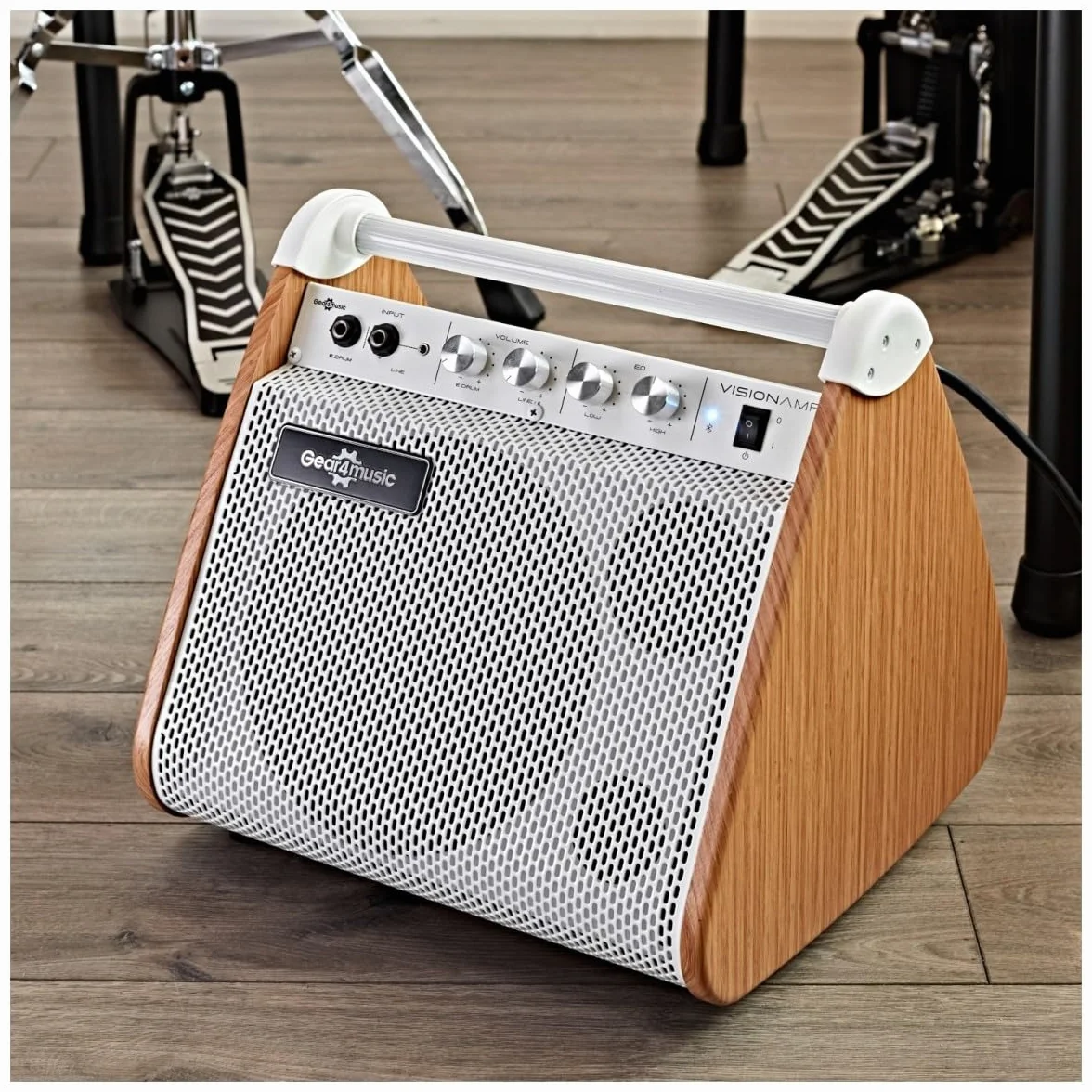 VISIONAMP Amplificador de Batería Electrónica y Teclado de Piano Electrónico Portátil de 50W - Blanco