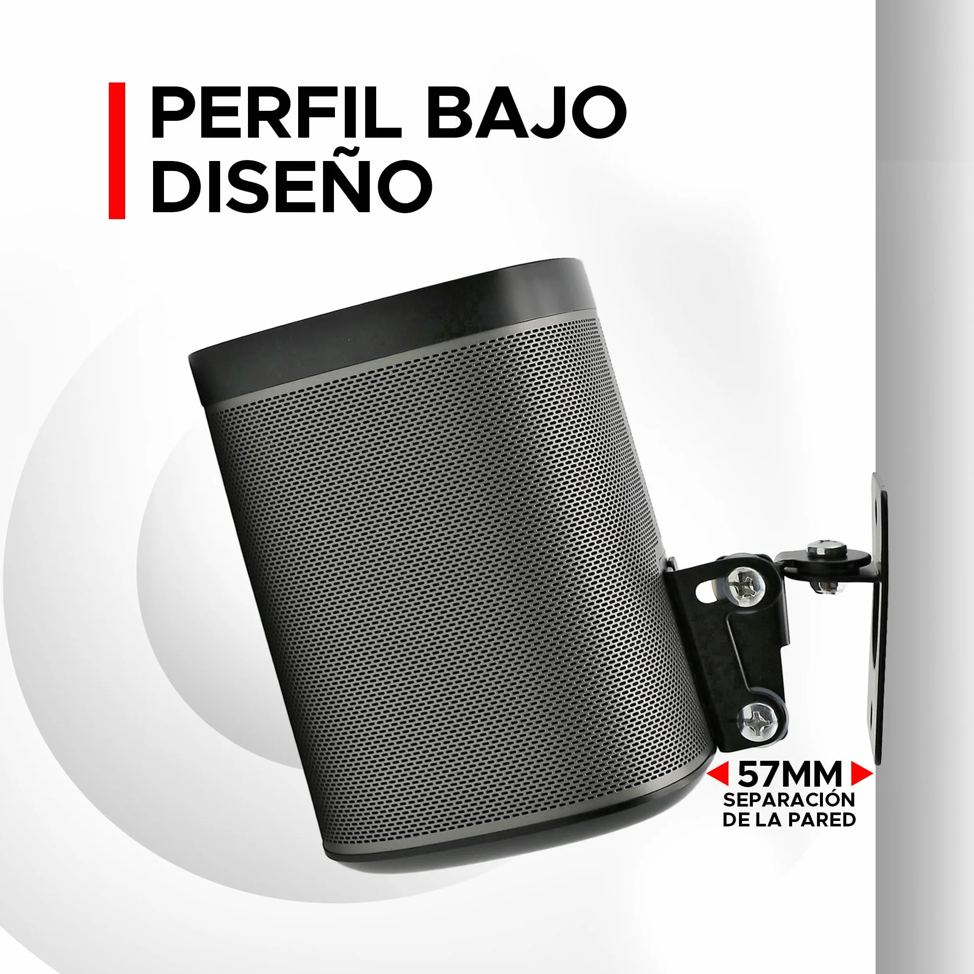 Soporte de Pared Sonos Play:1 Negro, Ajustable Giro e Inclinación