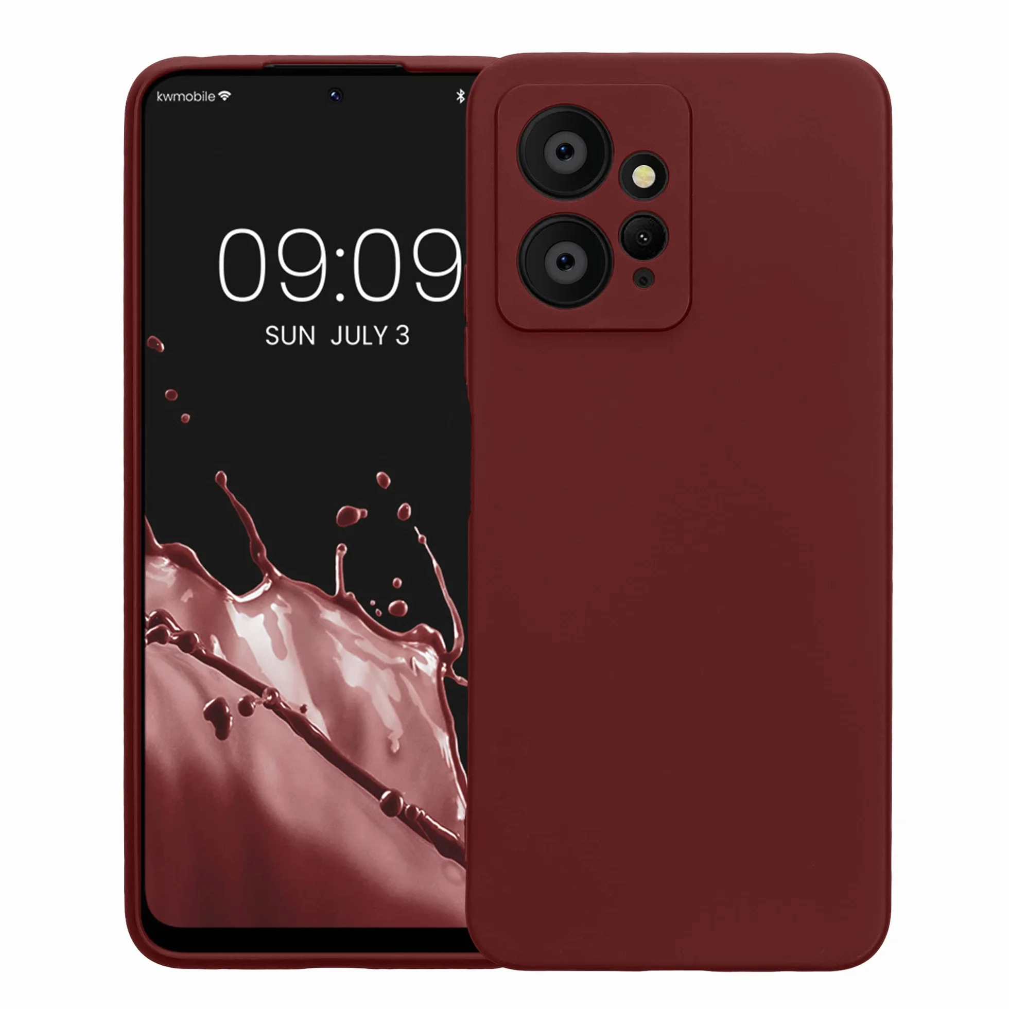 kwmobile Carcasa Compatible con Xiaomi Redmi Note 12 (4G) Funda - con Bordes elevados - Apto Carga inalámbrica - Violeta Burdeos Mate