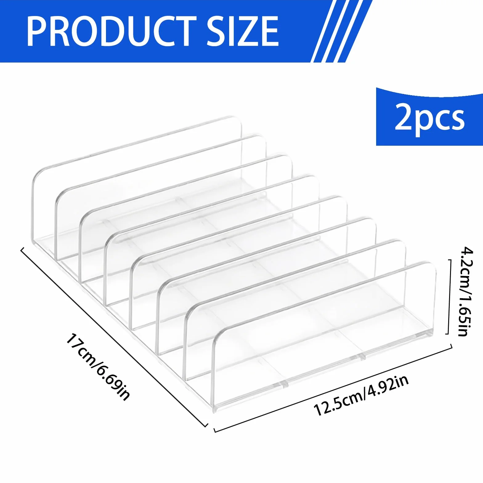 2 unidades de soporte de acrílico transparente para almacenamiento de DVD o CD, soporte para almacenamiento de DVD, soporte para cosméticos, almacenamiento y organización