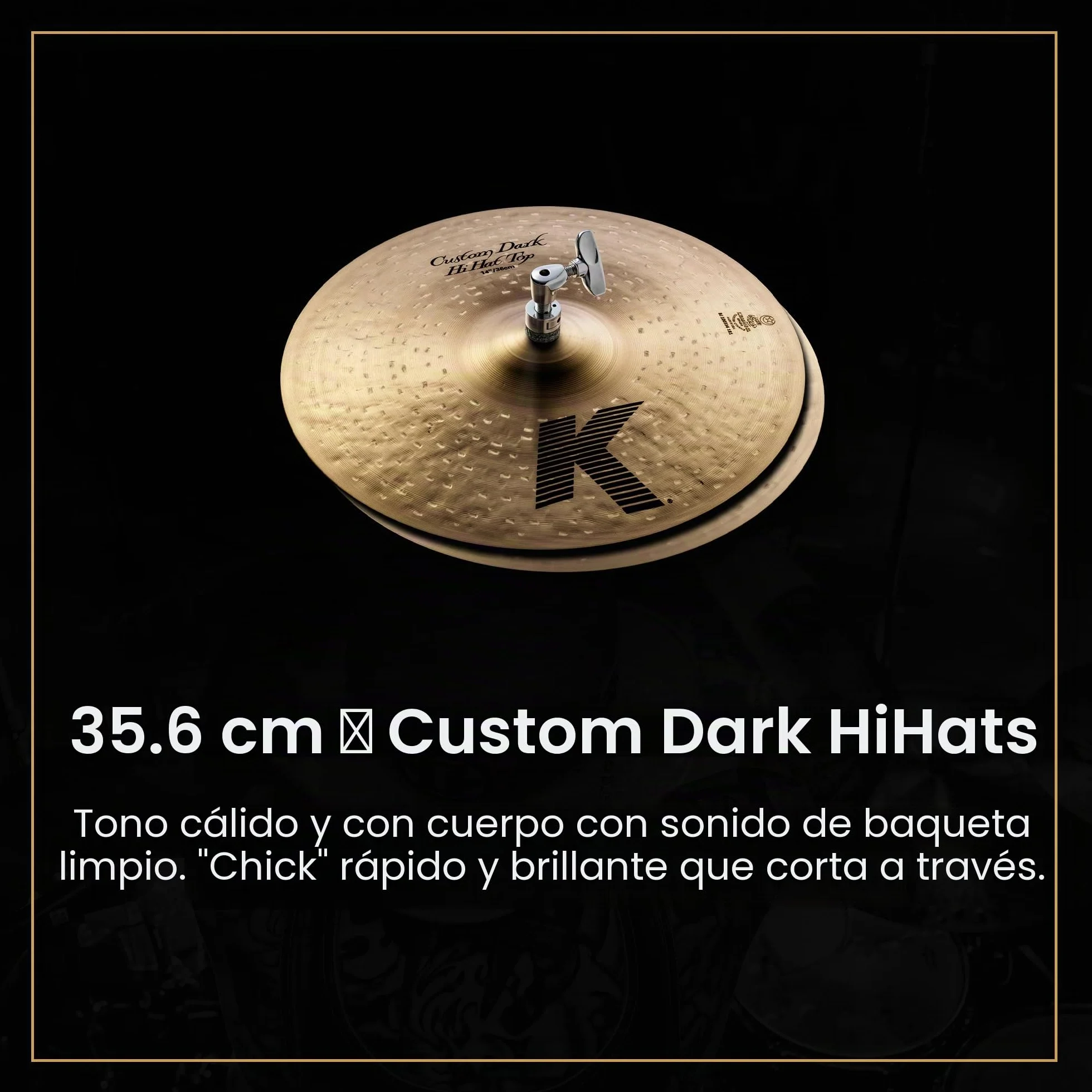 Zildjian KCD900 K Custom Series Dark Cymbal Box Set - 14" Hi-Hats, 16"/18" Crash, 20" Ride, Oscuro