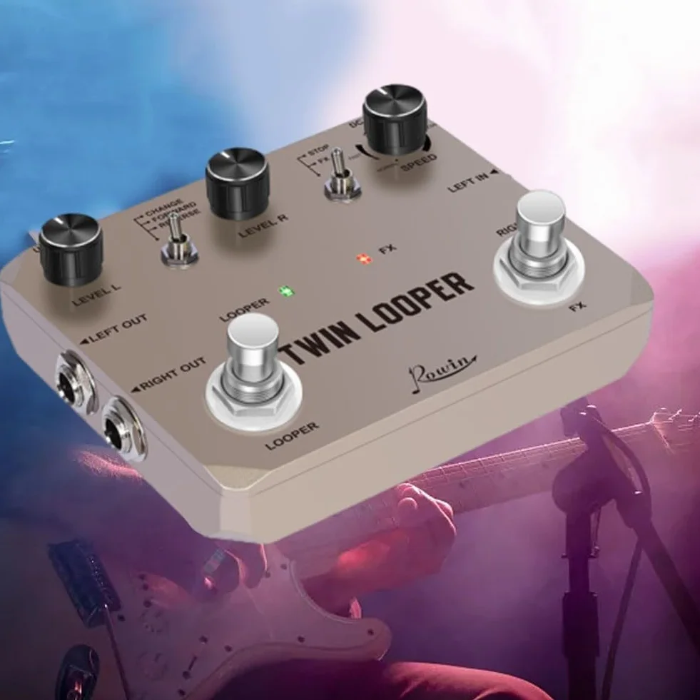 Pedal Looper para guitarra eléctrica de tamaño pequeño, bucles inversos, manipulación de velocidad, True Bypass