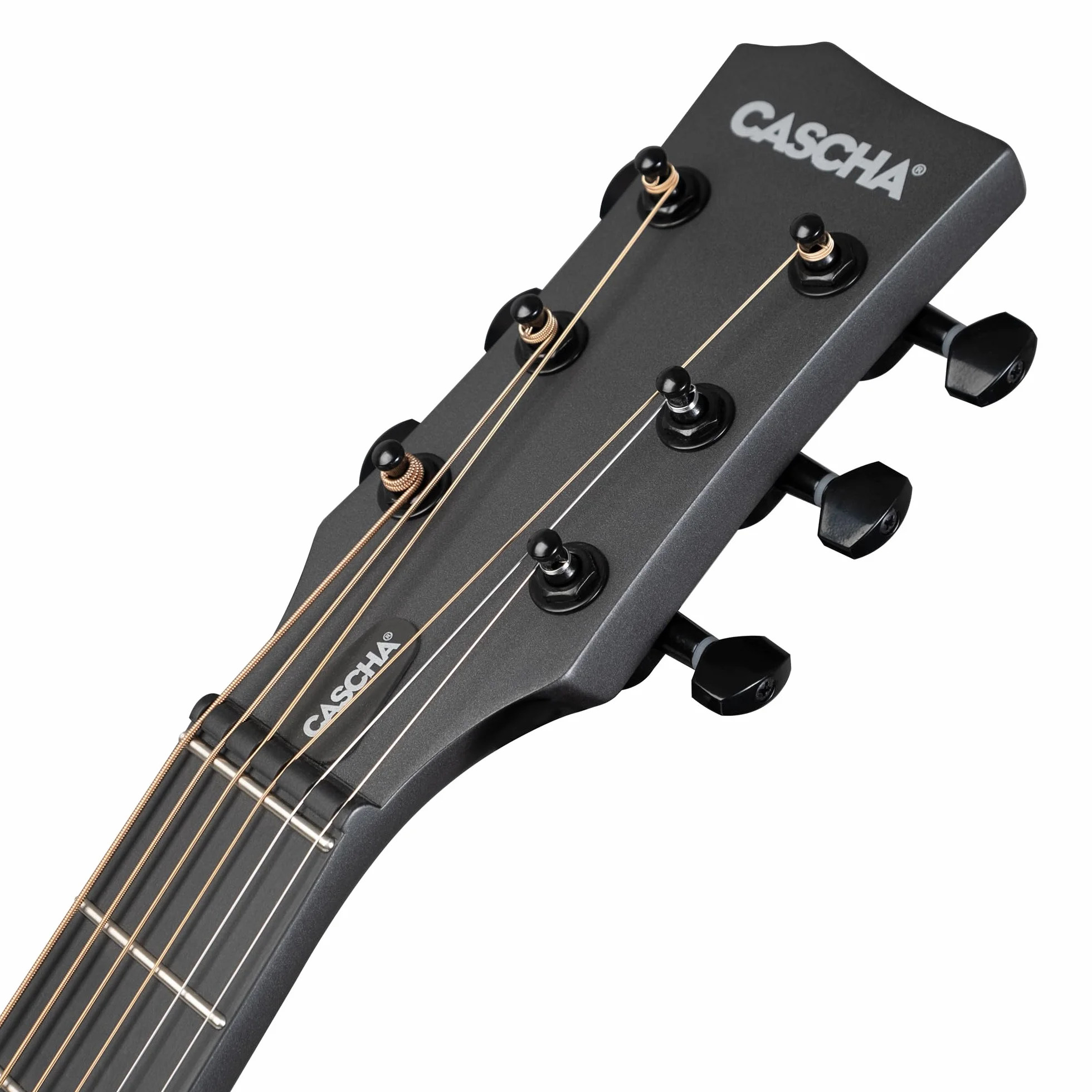 Cascha Guitarra acústica de fibra de carbono para principiantes, guitarra acústica para adultos, incluye funda, correa, paño de limpieza, púas y cuerdas de repuesto