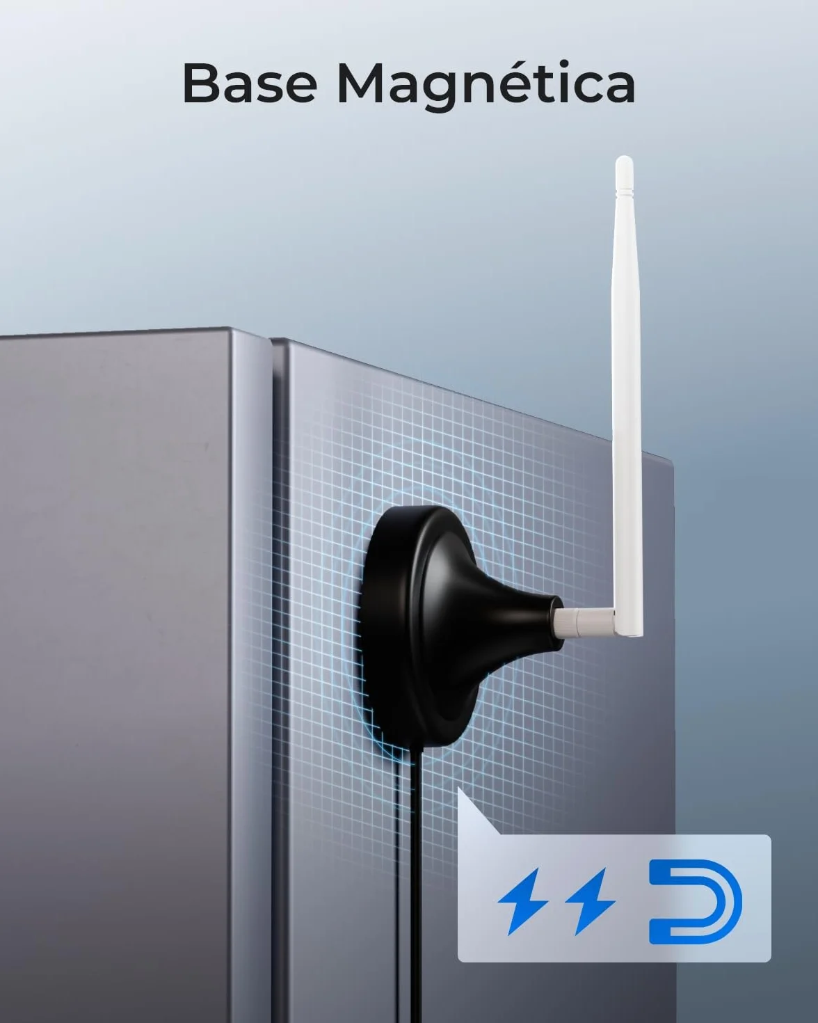 Reolink Cable de extensión de antena WiFi con conector RP-SMA, RP-SMA macho a hembra, base de soporte magnético, cable de 10 pies, diseñado para cámaras WiFi y batería con antenas externas extraíbles
