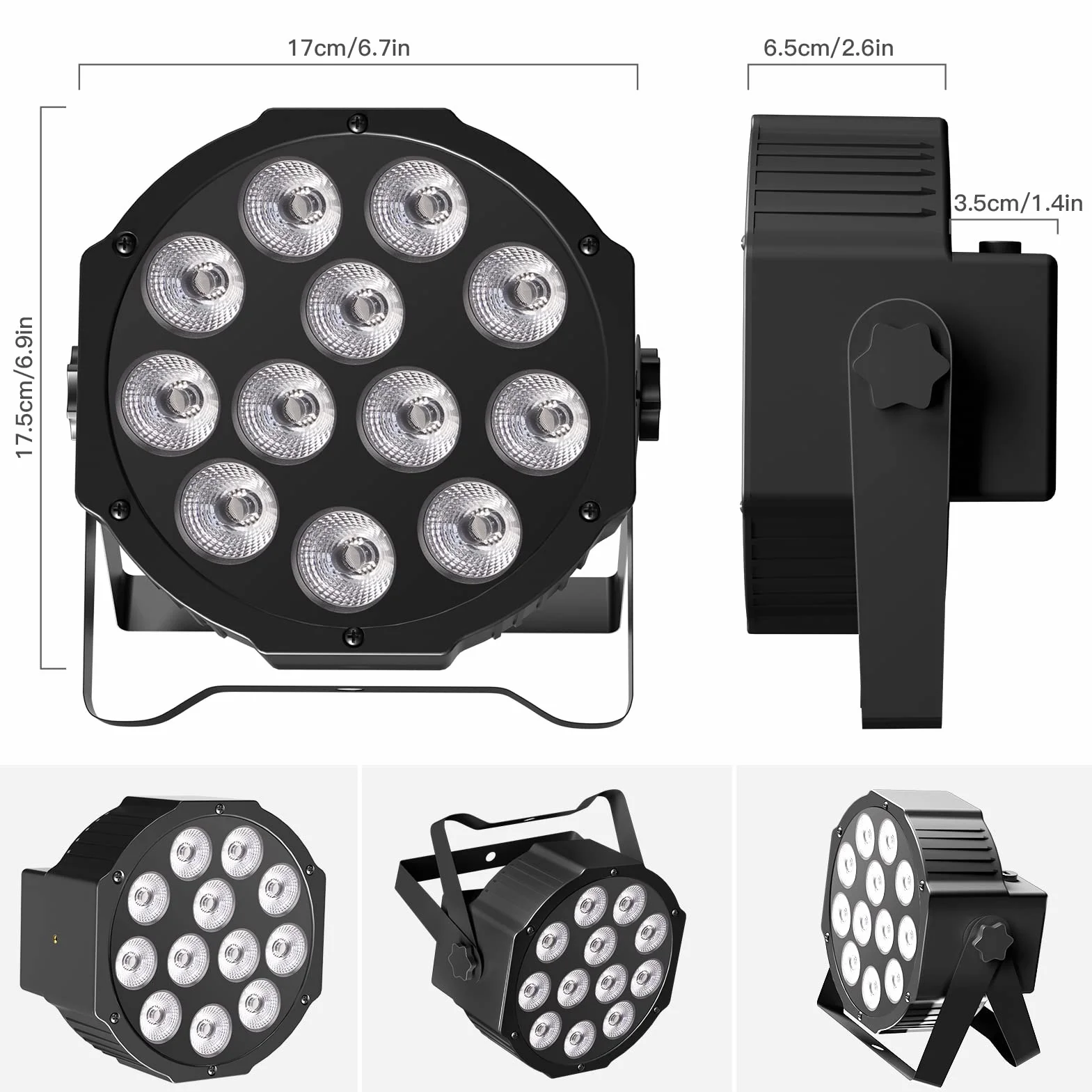 2 Piezas RGBW Par LED Batería Recargable, 24W Luces Escenario Exterior con Control Remoto y Activación de Sonido, Focos Discoteca para Fiesta DJ Bar Boda Navidad