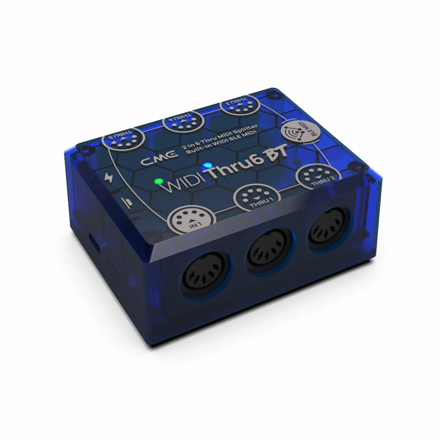 CME WIDI Thru6 BT – MIDI Thru 2 Entradas / 6 Salidas con DIN de 5 Pines y Bluetooth, Transmisión de Alta Velocidad para Todos los Mensajes MIDI