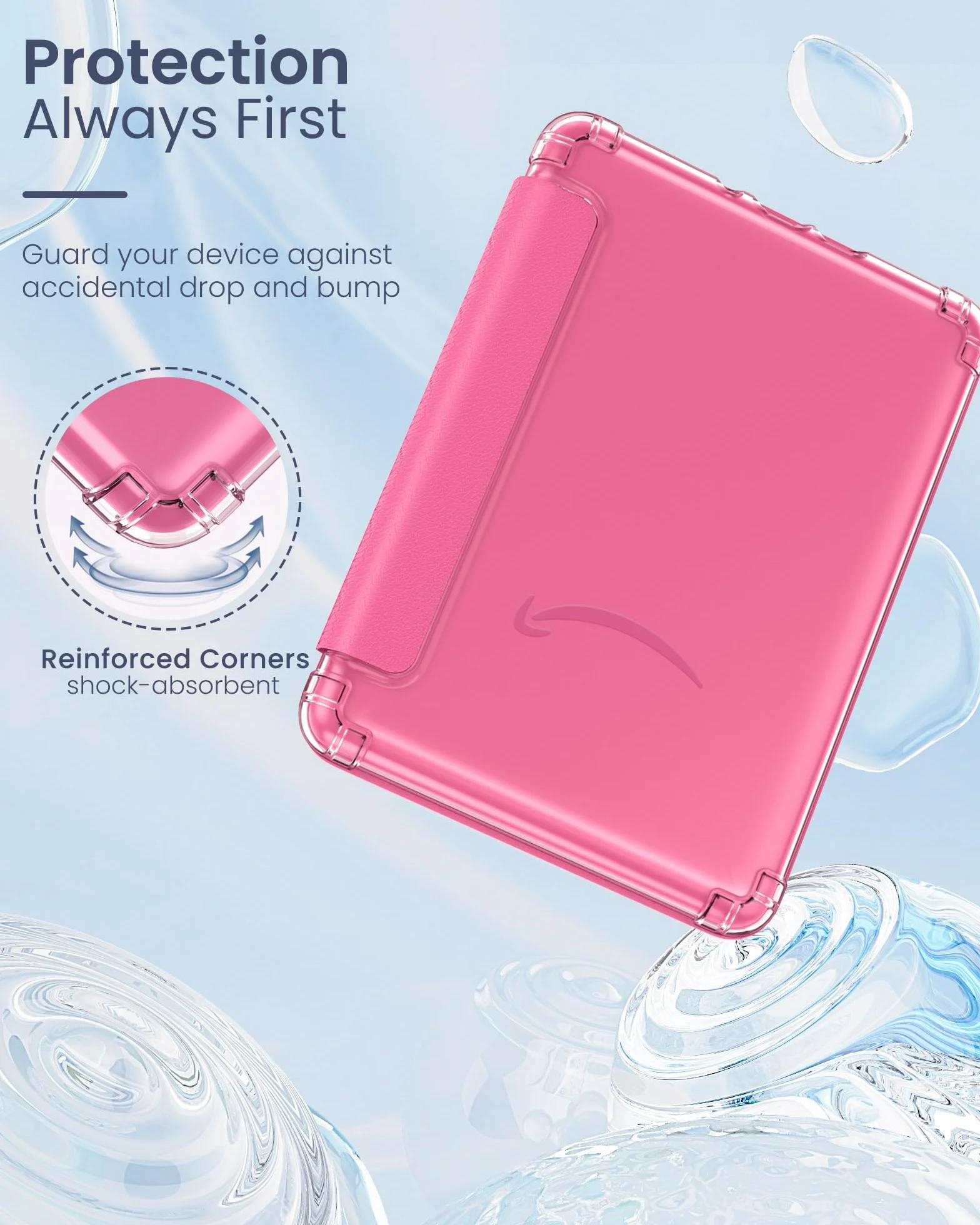 MoKo Funda para Kindle Paperwhite 12th Generation 2024 & Kindle Colorsoft Signature Edition, Carcasa TPU Transparente, Frambuesa