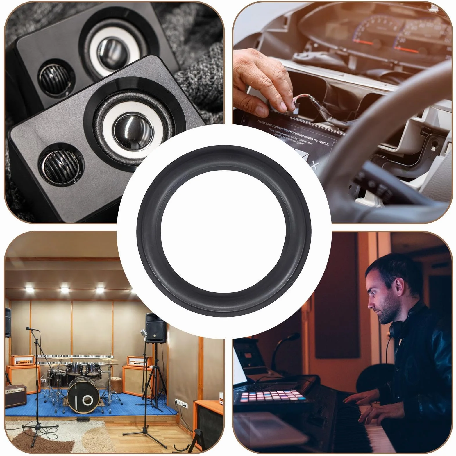 Anillo de Goma para Altavoz, Anillo Envolvente, Pieza de Reparación para Subwoofer