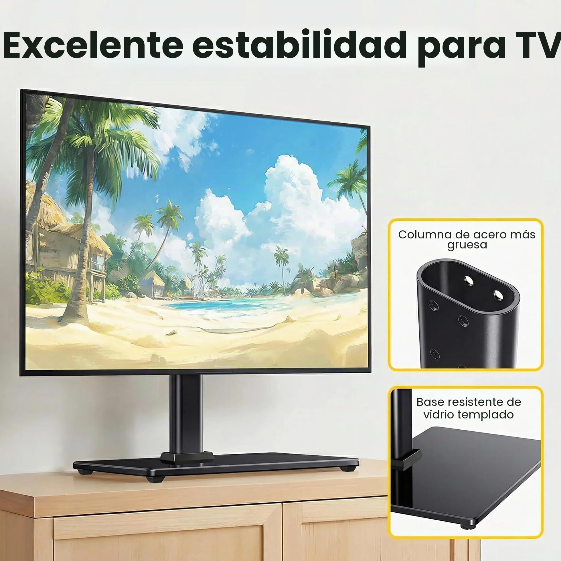 Soporte Giratorio Universal para TV LCD LED OLED 24-60 Pulgadas, Altura Ajustable, 45kg, VESA 400x400 mm