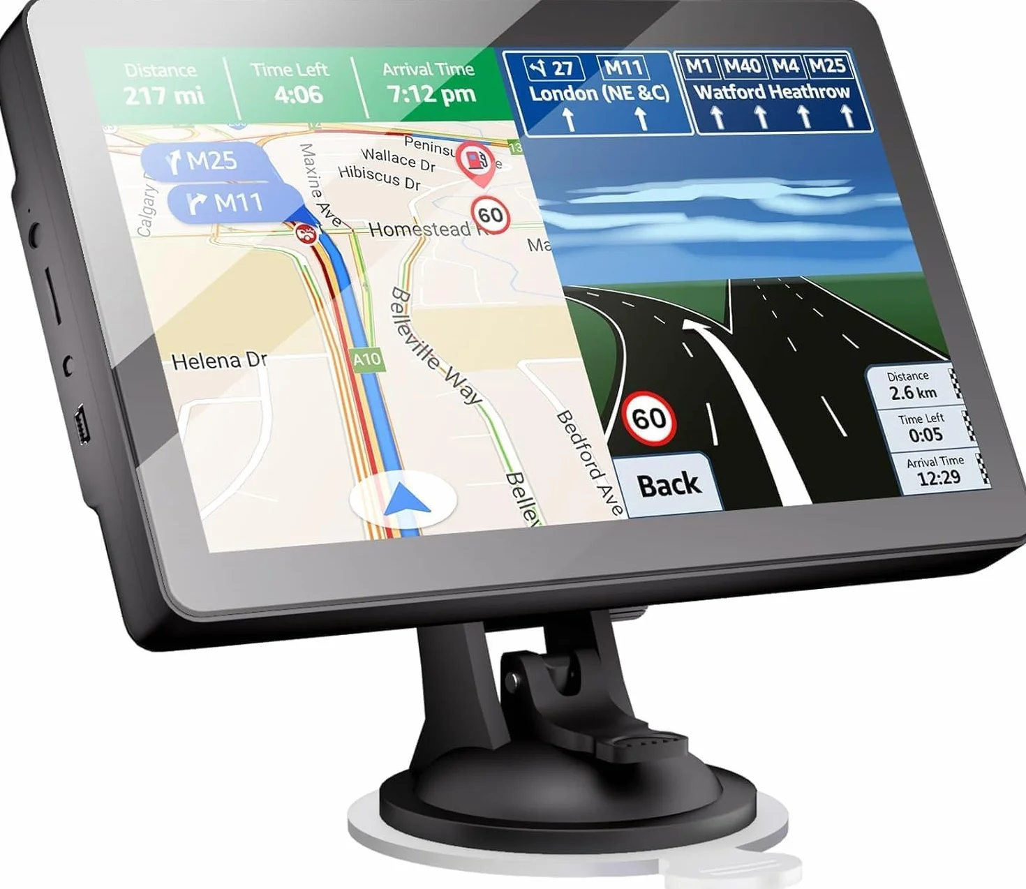 9 Pulgadas GPS Coche,GPS Camiones Profesional,Navegador GPS Coche,para Camiones y Coches,Actualizaciones de Mapas de Europa para Toda la Vida
