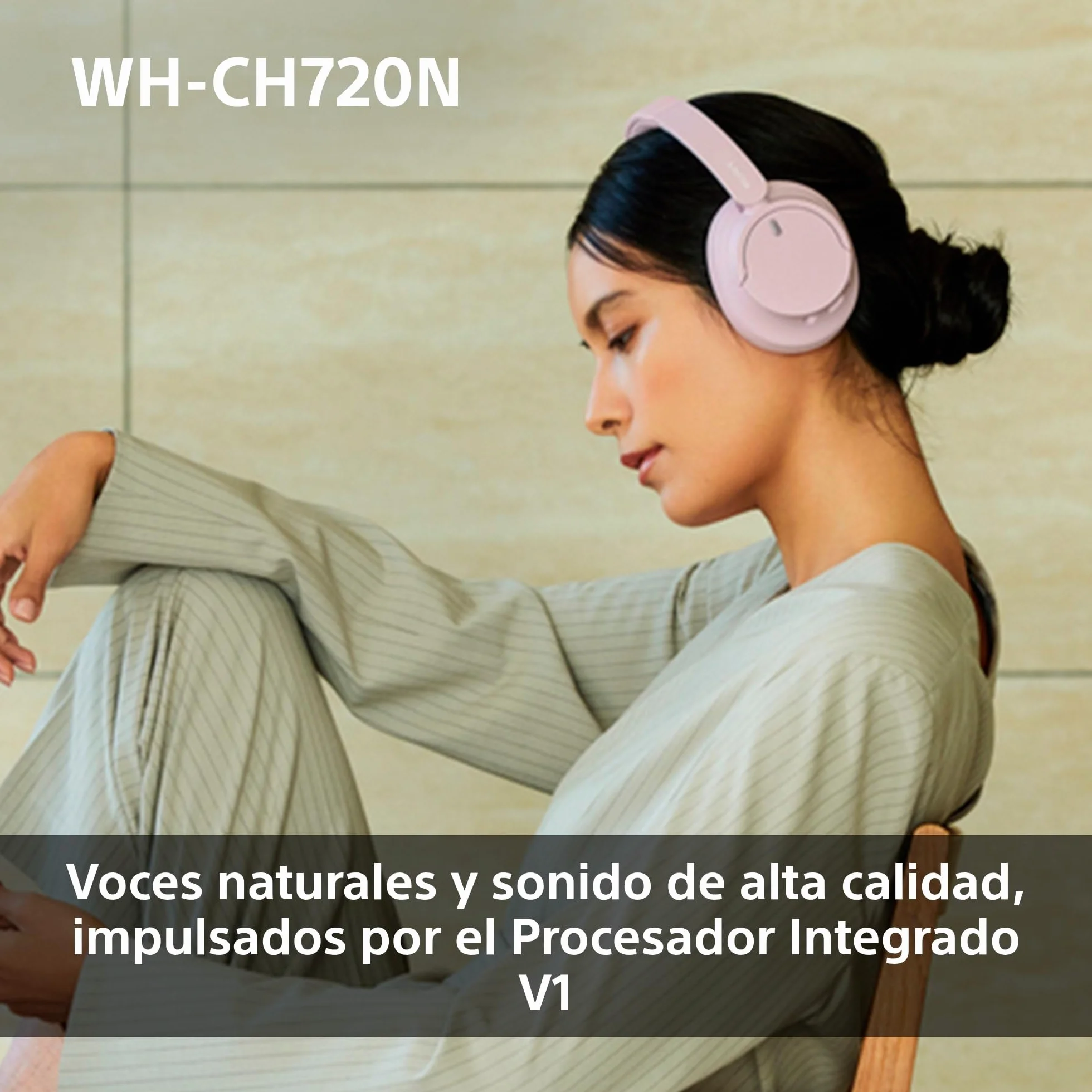 Sony WH-CH720N Auriculares Inalámbricos Bluetooth Noise Cancelling de Diadema, Sonido de , modo Sonido Ambiente, Diseño Ligero, hasta 35 horas de batería, iOS y Android - Negro