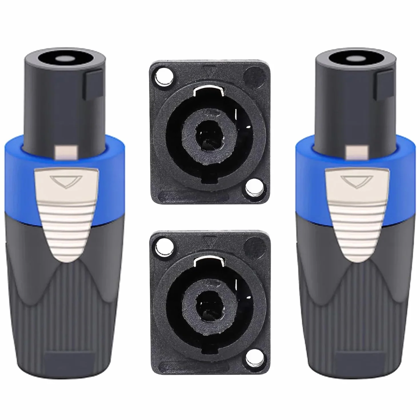 Greluma Paquete de 2 Kit de conectores Speakon,conector de altavoz de 4 polos con cierre giratorio y conectores para montaje en panel de chasis,compatible con las series NL4FC,NL4FX,NL4MPR y NL2