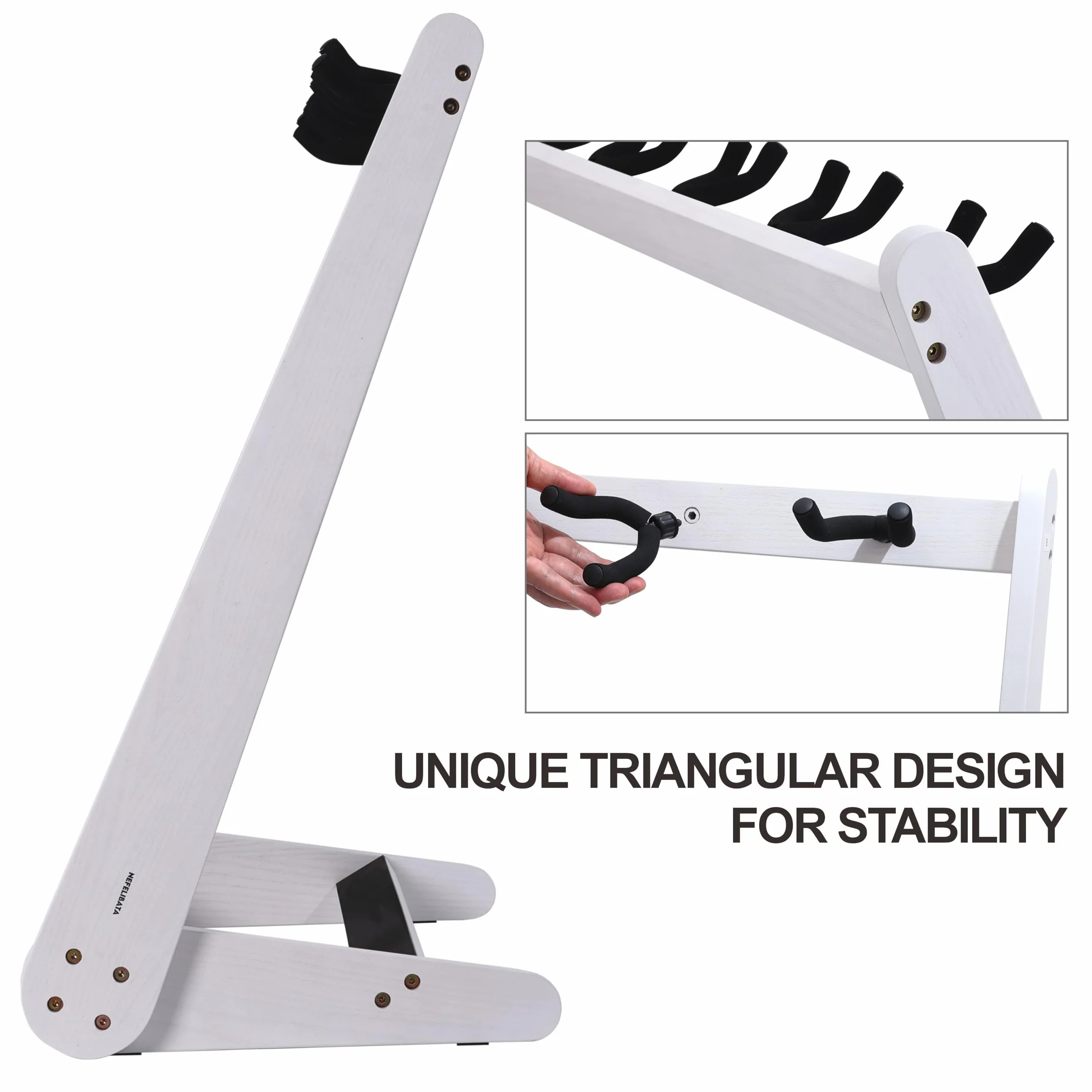 Nefelibata Soporte multiusos para guitarra (5 unidades, madera, para guitarras y maletas, guitarra eléctrica, acústica, bajo, violonchelo, fresno alemán)