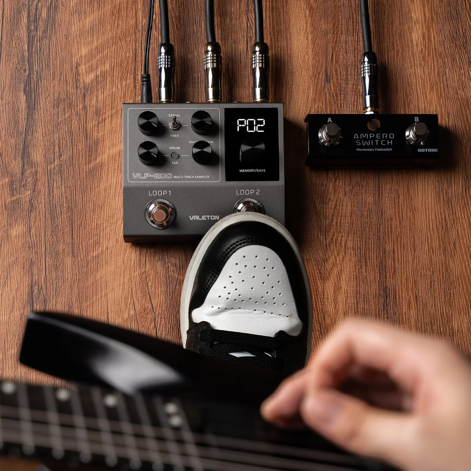 VALETON Pedal Looper Doble Pista Estéreo 99 Espacios de almacenamiento de proyectos Soporte de software Looper para guitarra, bajo, teclado, voz Batería VLP-200