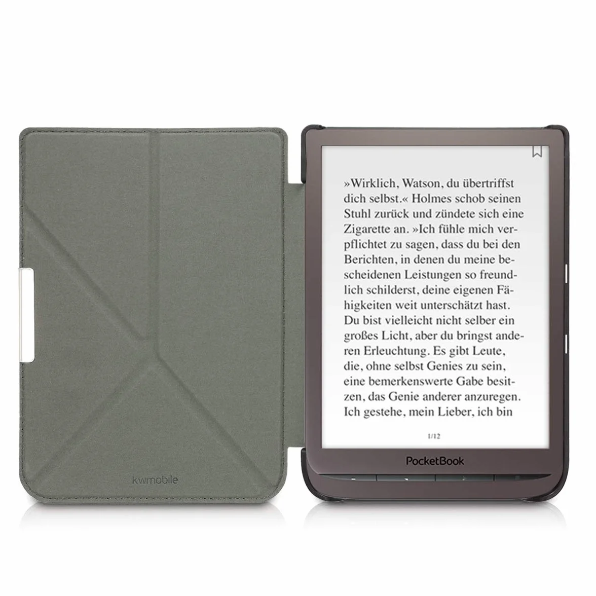 kwmobile Carcasa Compatible con Pocketbook InkPad 3/3 Pro/Color/Vivlio InkPad 3 Funda con Soporte - Negro