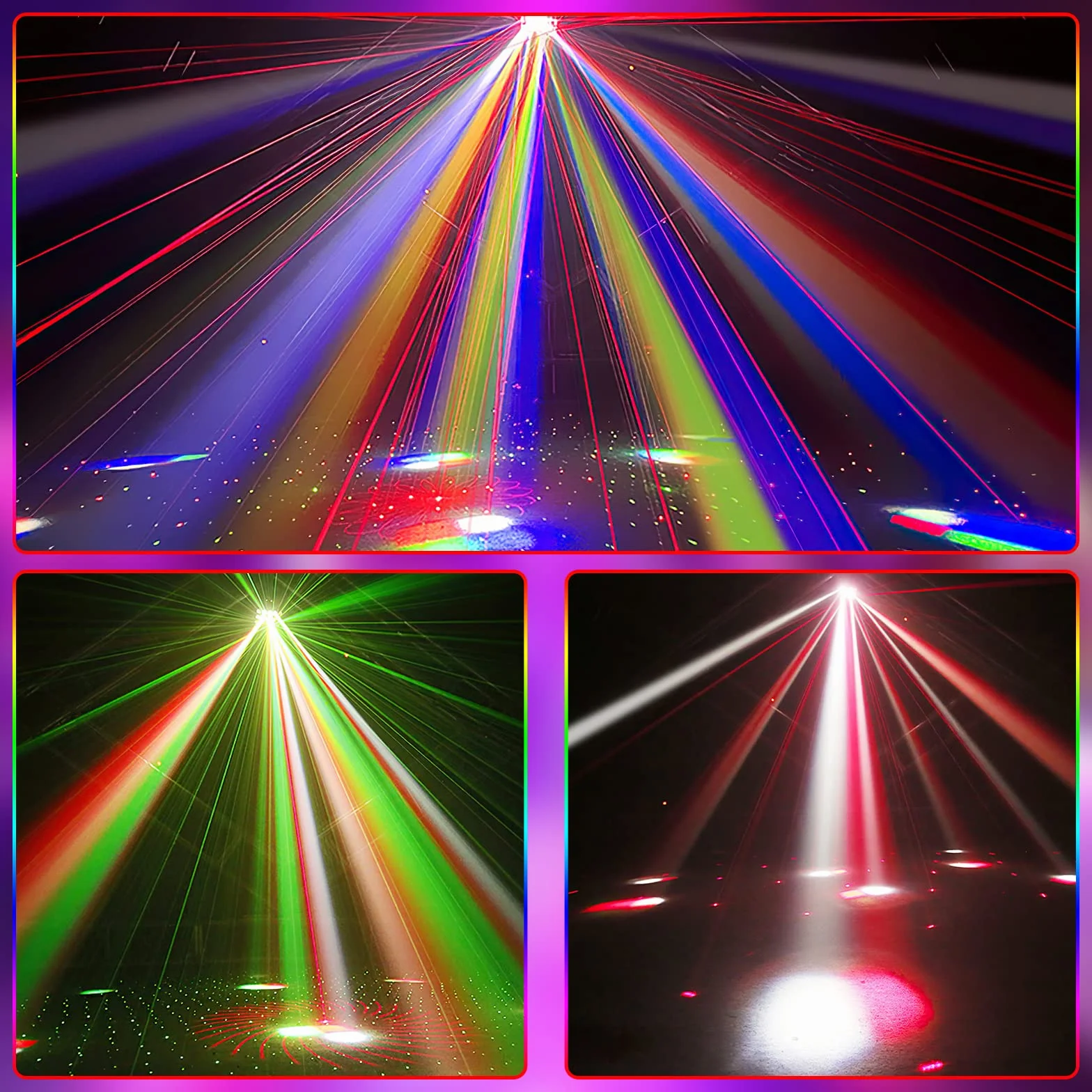 Luz de discoteca para fiestas, DMX 512, foco de efectos LED RGB, proyector de DJ, controlado por música, luces para KTV, bar, reunión familiar, boda, cumpleaños, Halloween