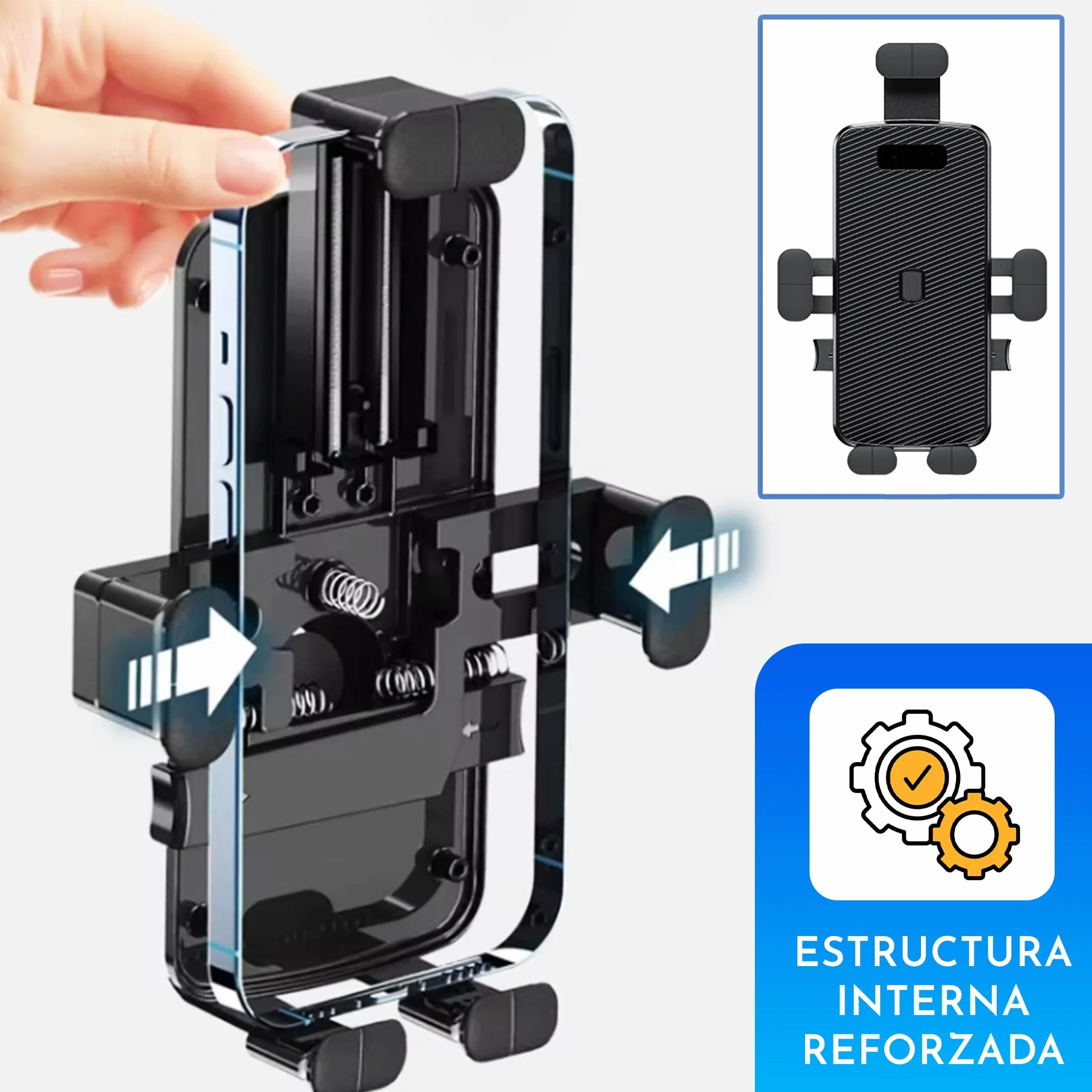 Soporte Móvil para Espejo Retrovisor de Scooter Moto 5 Sujeciones Rotación 360º Antivibración