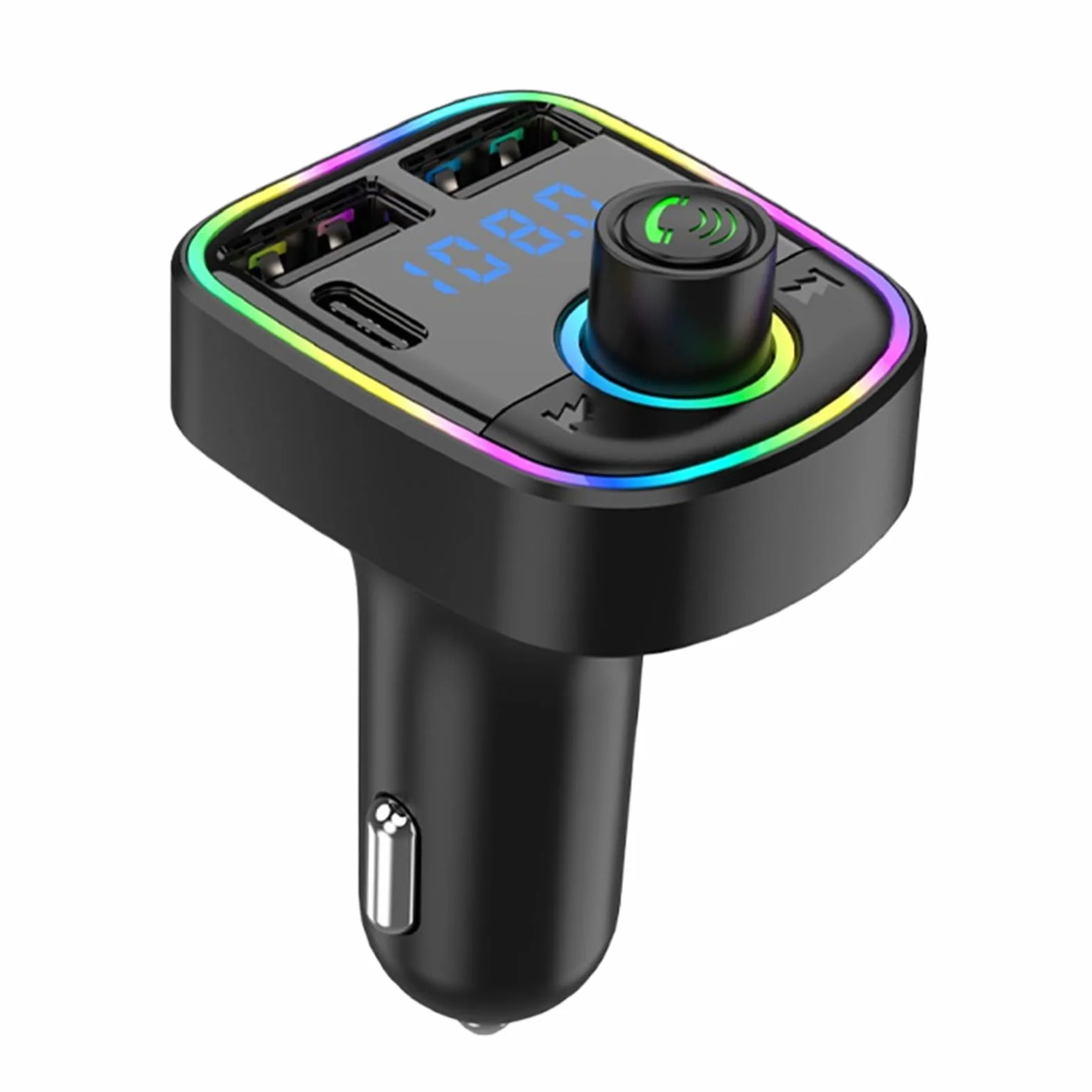 Transmisor FM para Coche | Adaptador De Coche con Carga Rápida | Transmisor Inteligente con Cancelación de Ruido y Reproductor MP3 para Viajes Diarios y Trayectos
