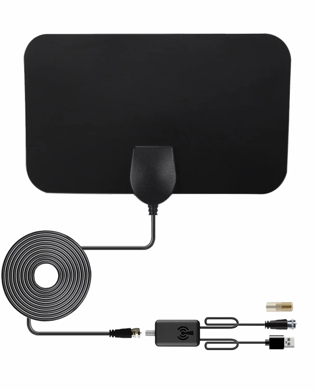Vecys HDTV Antena Digital HD DVB-T2 Interior Montada en Pared Mini Smart TV 80 Millas RG174 Cable Coaxial 3m 1080p