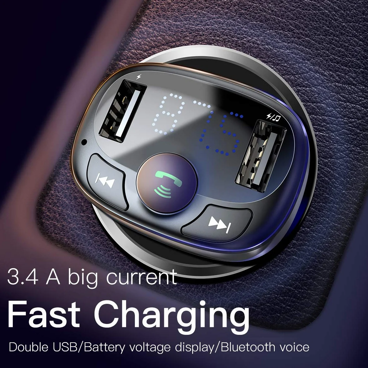 Baseus FM Transmitter Bluetooth 2xUSB microSD