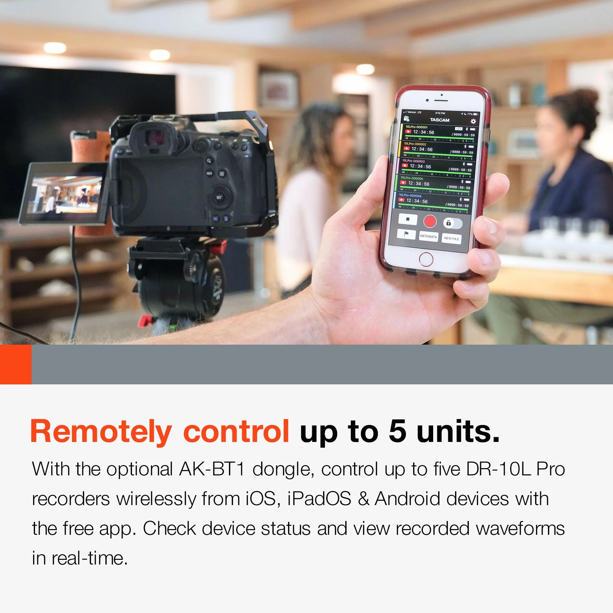 TASCAM DR-10L Pro - Grabadora flotante microlineal de 32 bits con micrófono Lavalier y adaptador Bluetooth opcional para control remoto y sincronización