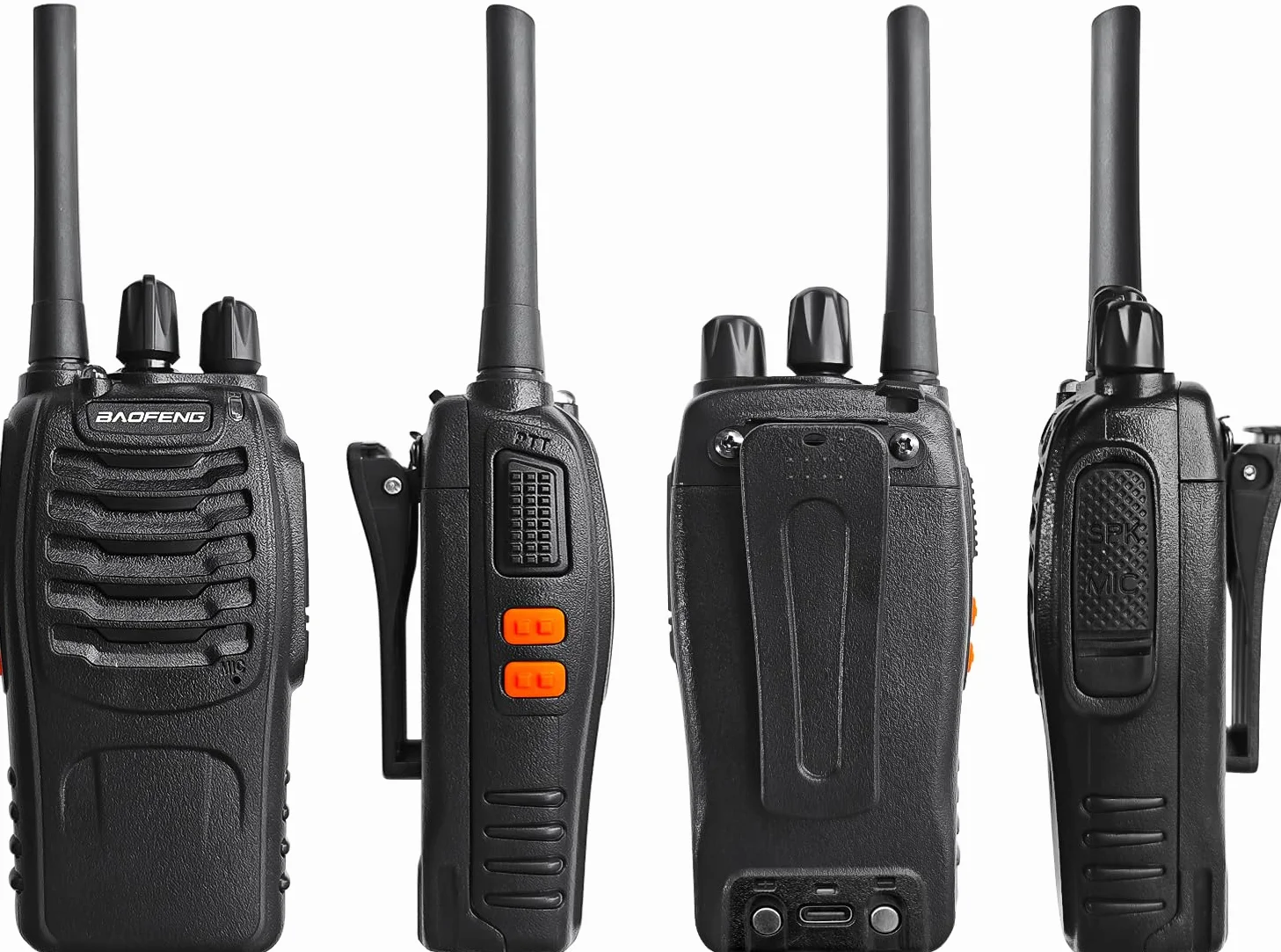 Baofeng Walkie Talkie,Walkis Profecionales,PMR446 Radiocomunicación 16 Canales 2 Piezas Walky Talky Set Recargable Larga Distancia Receptores con Auriculares y Luz LED para Actividades al Aire Libre