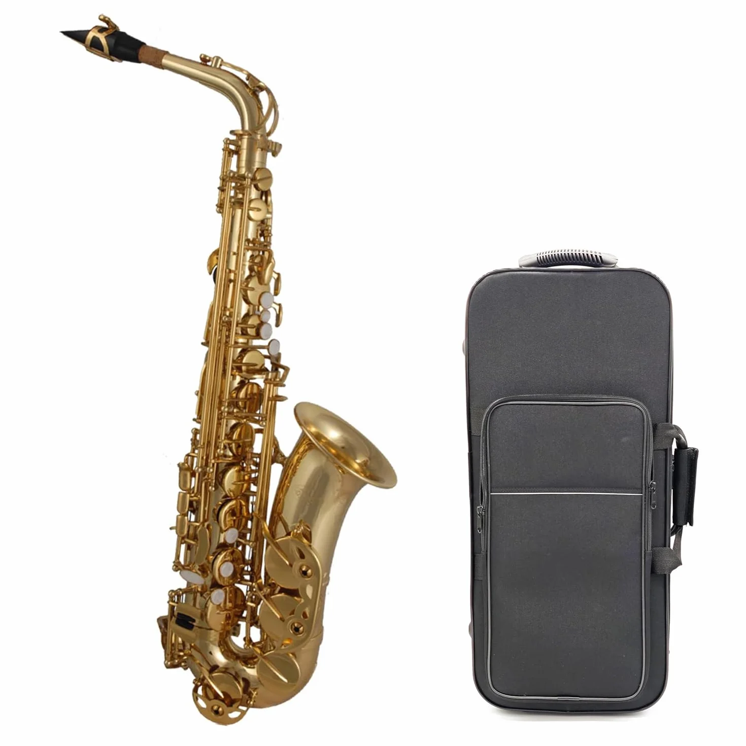 TAS-135 saxofón alto en Mi♭ completo con estuche resistente, boquilla Soundman D5, curso de saxofón “Alto Saxophone Basics” (set de inicio)