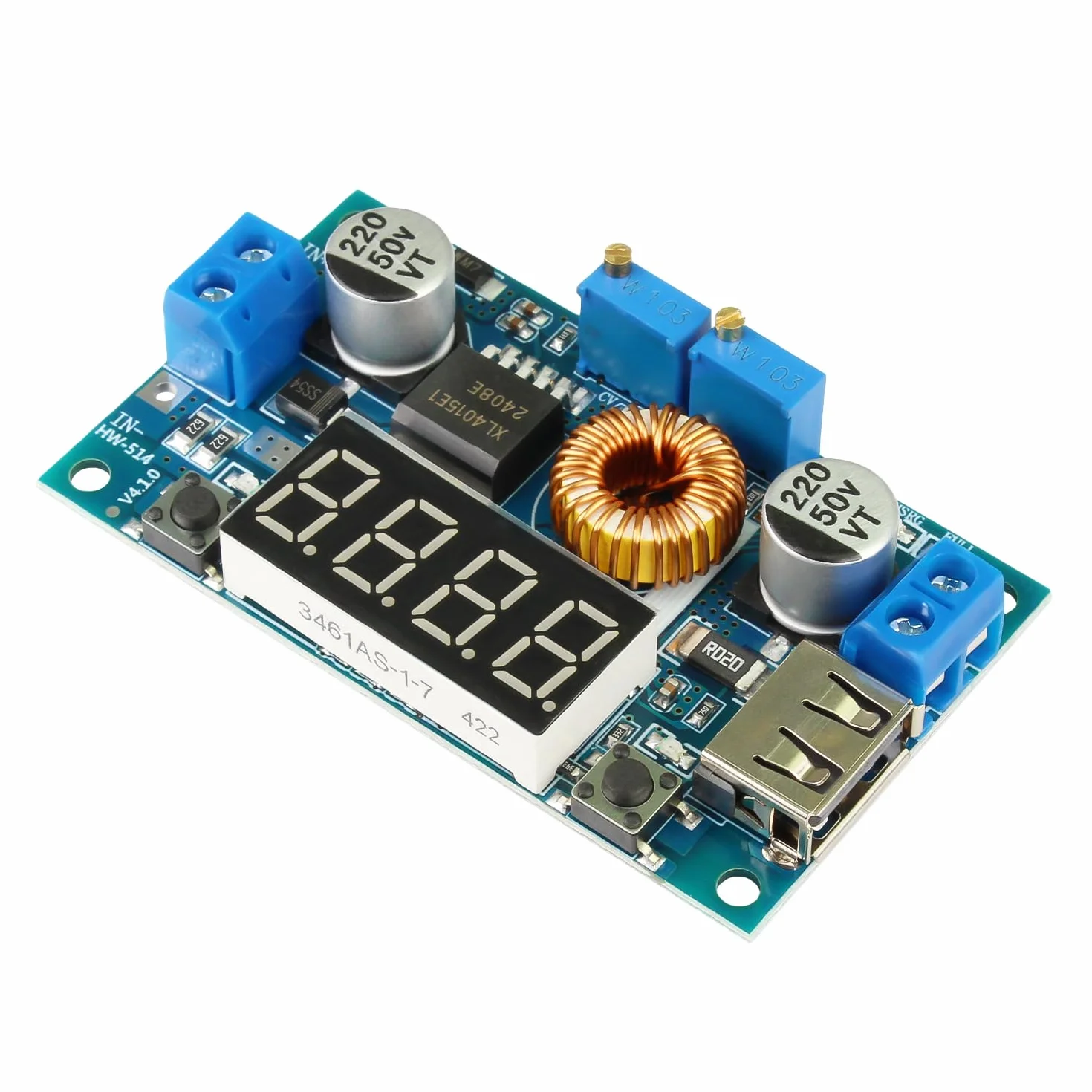 OcioDual Convertidor Regulador de Voltaje Voltimetro DC 5A 75W Step Down XL4015