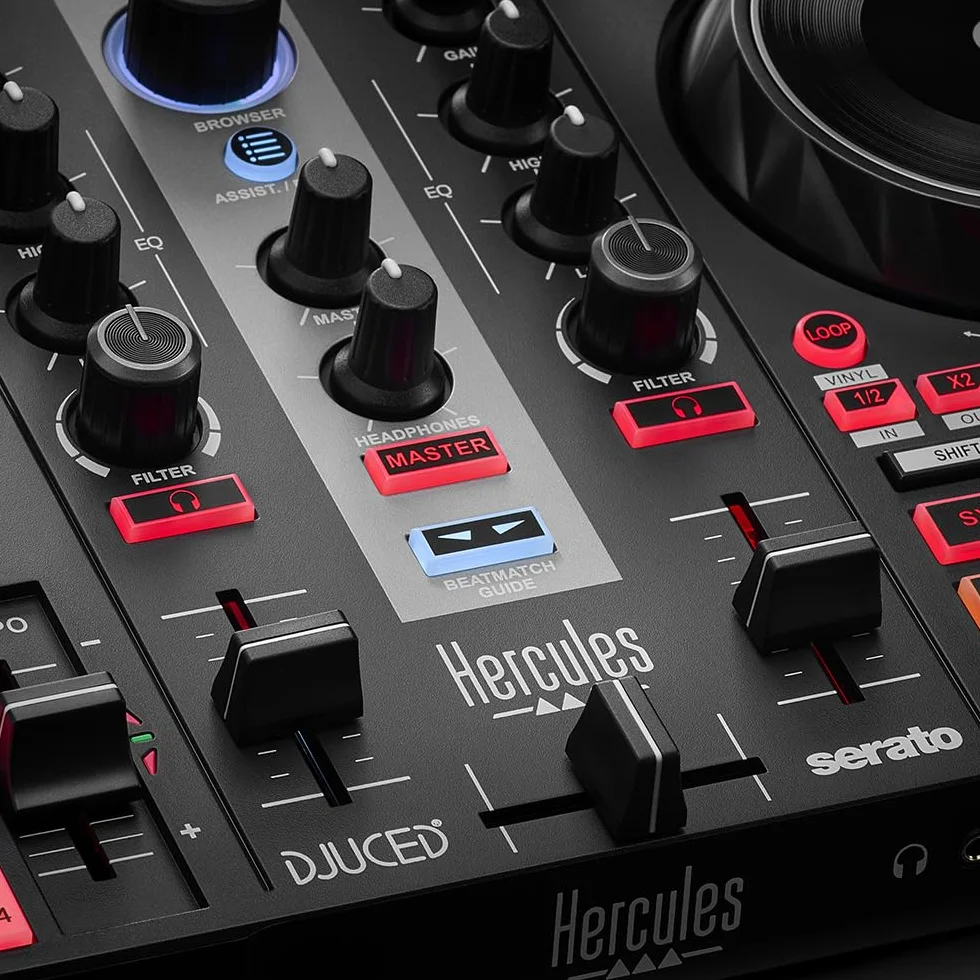 Hercules DJControl Inpulse 200 MK2 — Controlador DJ ideal para aprender a mezclar — Software y tutoriales incluidos.